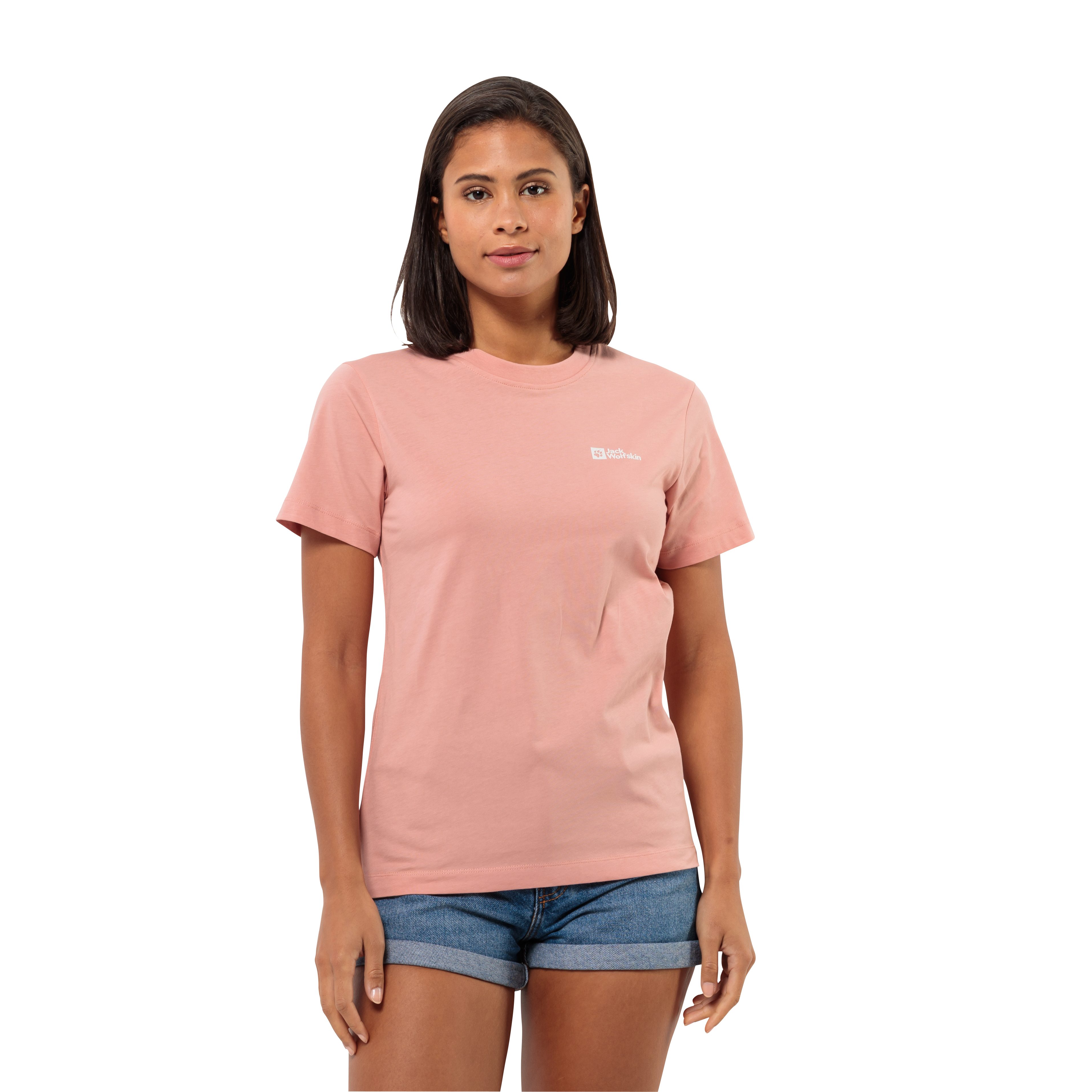 Jack Wolfskin Essential T-Shirt Women T-shirt van biologisch katoen Dames XL rose dawn Rose Dawn