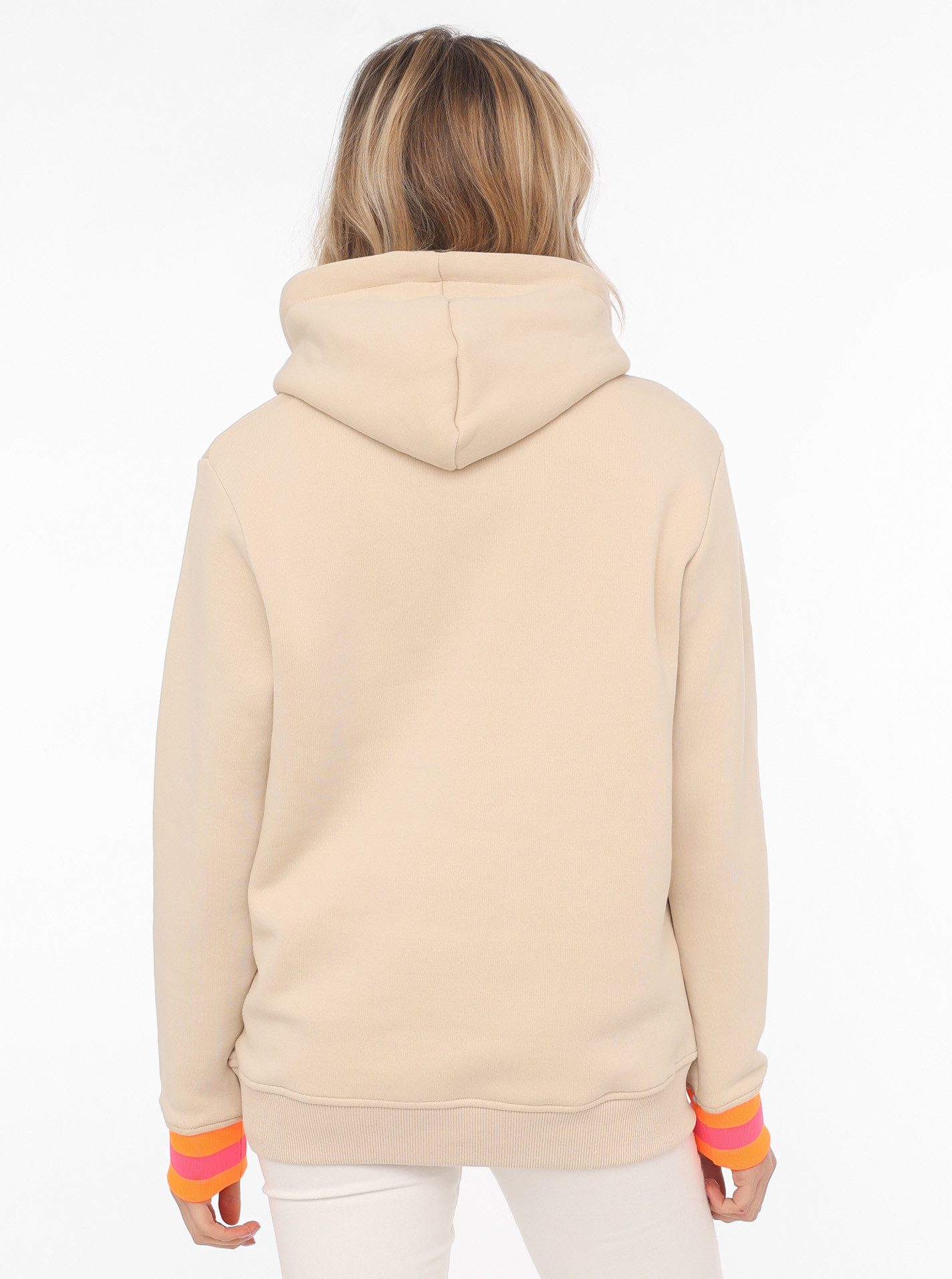 Zwillingsherz Hoodie met print "moin" en "anker" in neonkleuren
