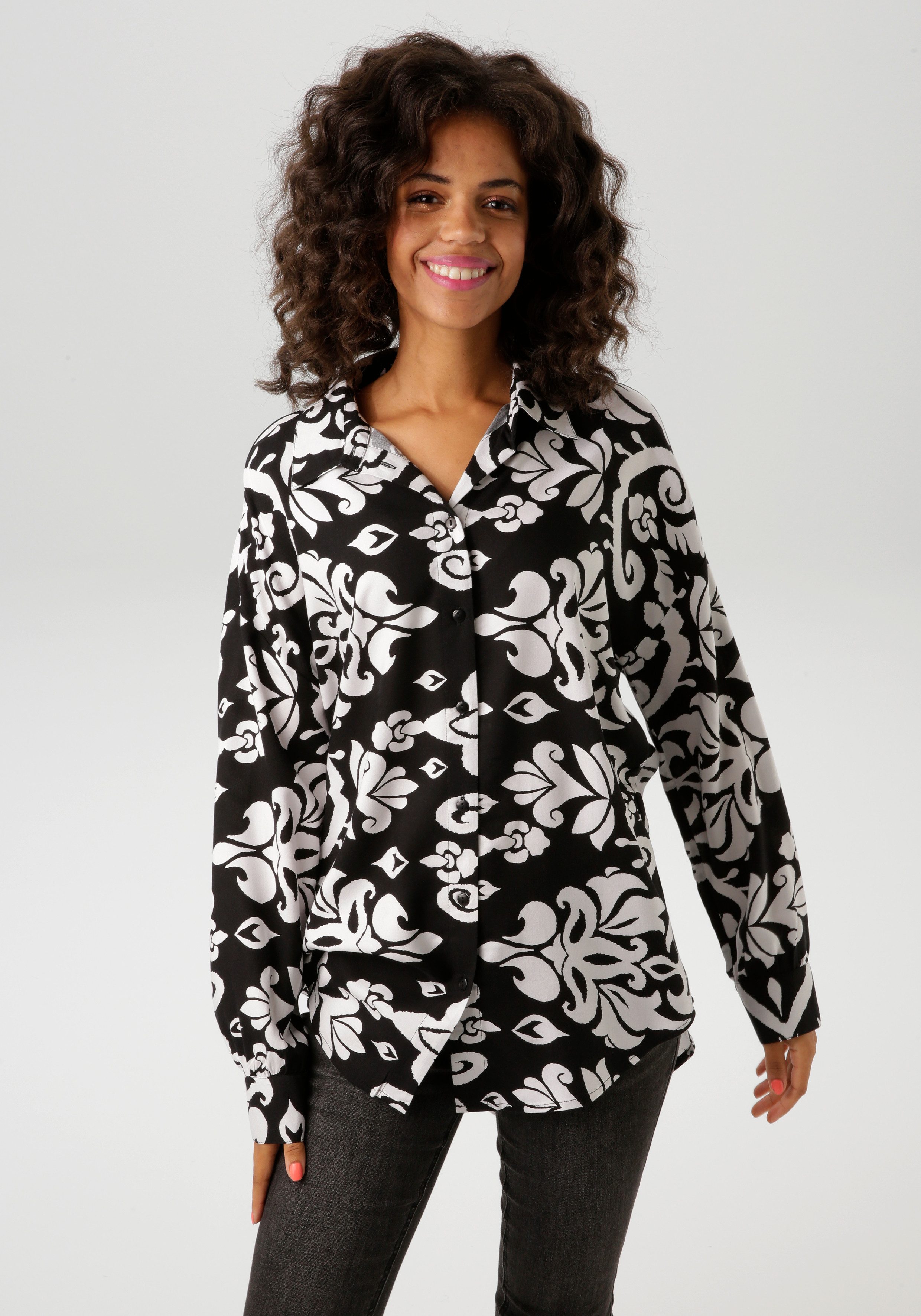 Aniston CASUAL Overhemdblouse met fantasierijke, grootschalige print - nieuwe collectie