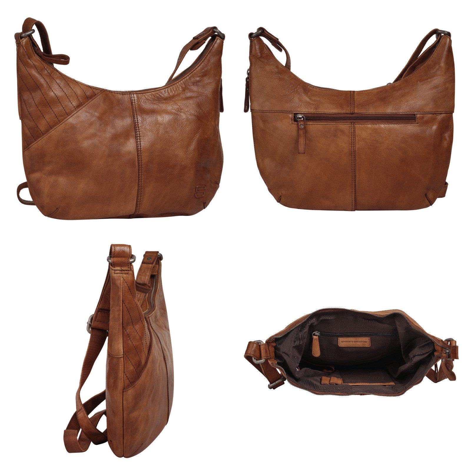 Spikes & Sparrow Schoudertas echt leder