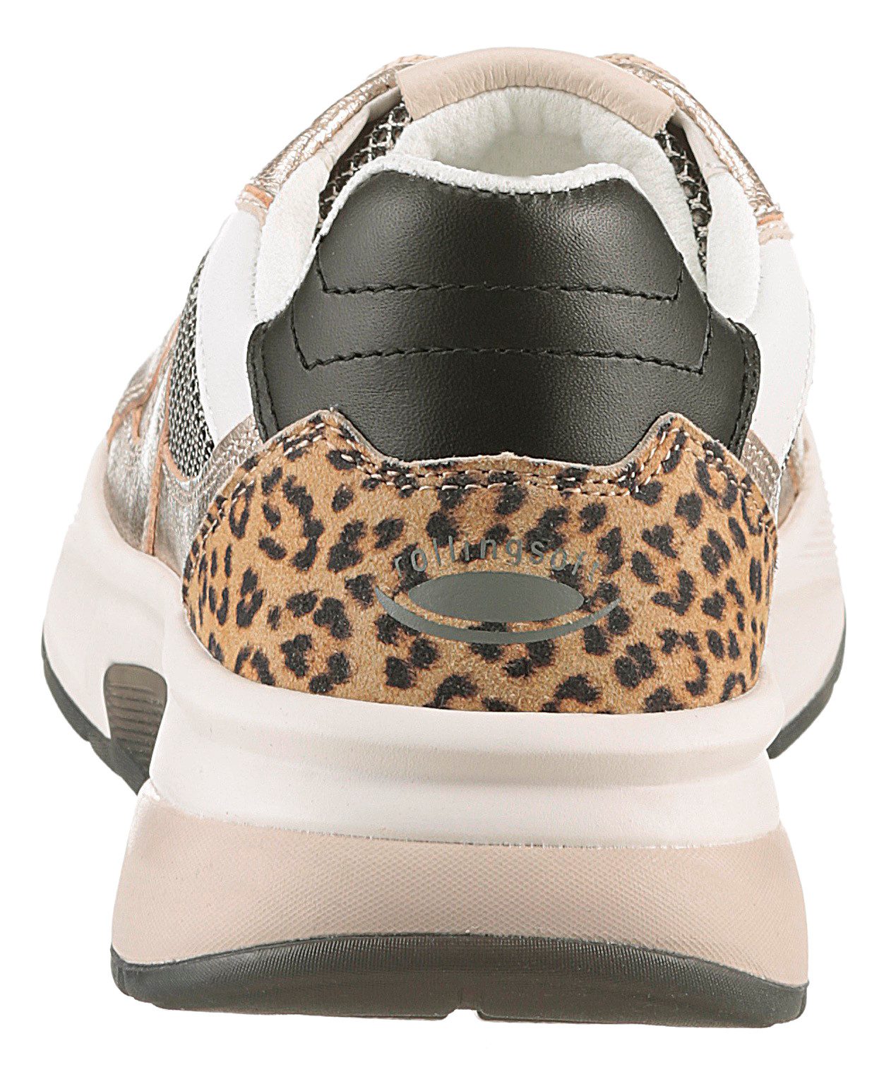 Gabor Rollingsoft Sneakers met sleehak vrijetijdsschoen, lage schoen, veterschoen met contrastafwerkingen