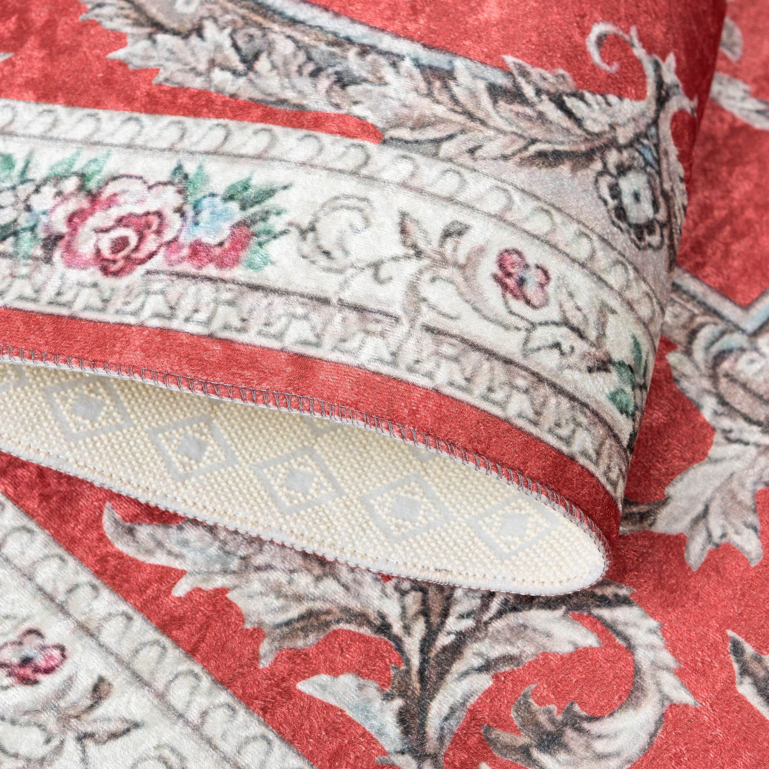 Sehrazat Vloerkleed Vintage 7000 Vlakpolig, bloemen vintage, antislip, wasbaar, woonkamer