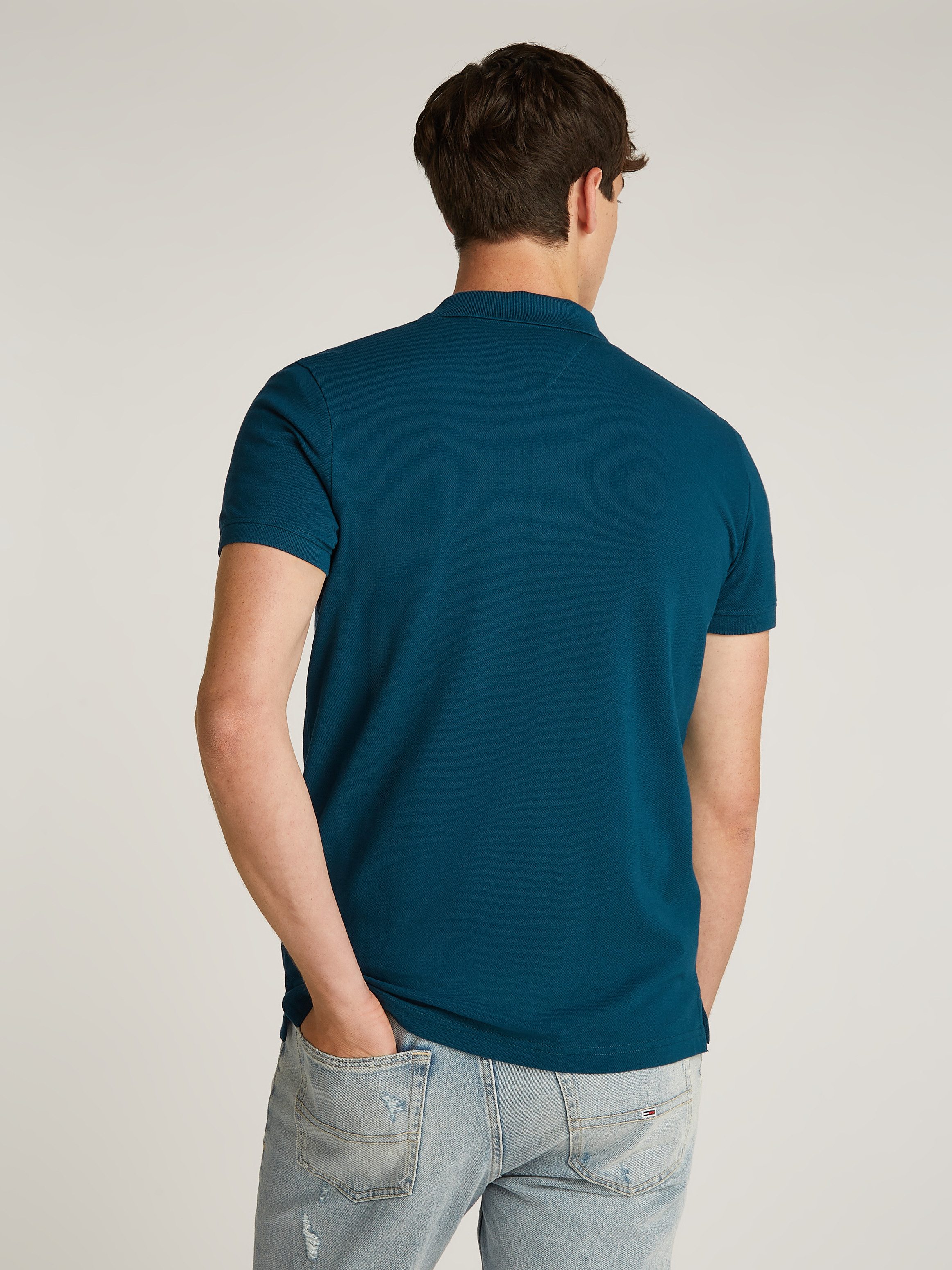 Tommy Jeans Plus Poloshirt TJM SLIM PLACKET POLO EXT Grote maten met logo-borduurwerk
