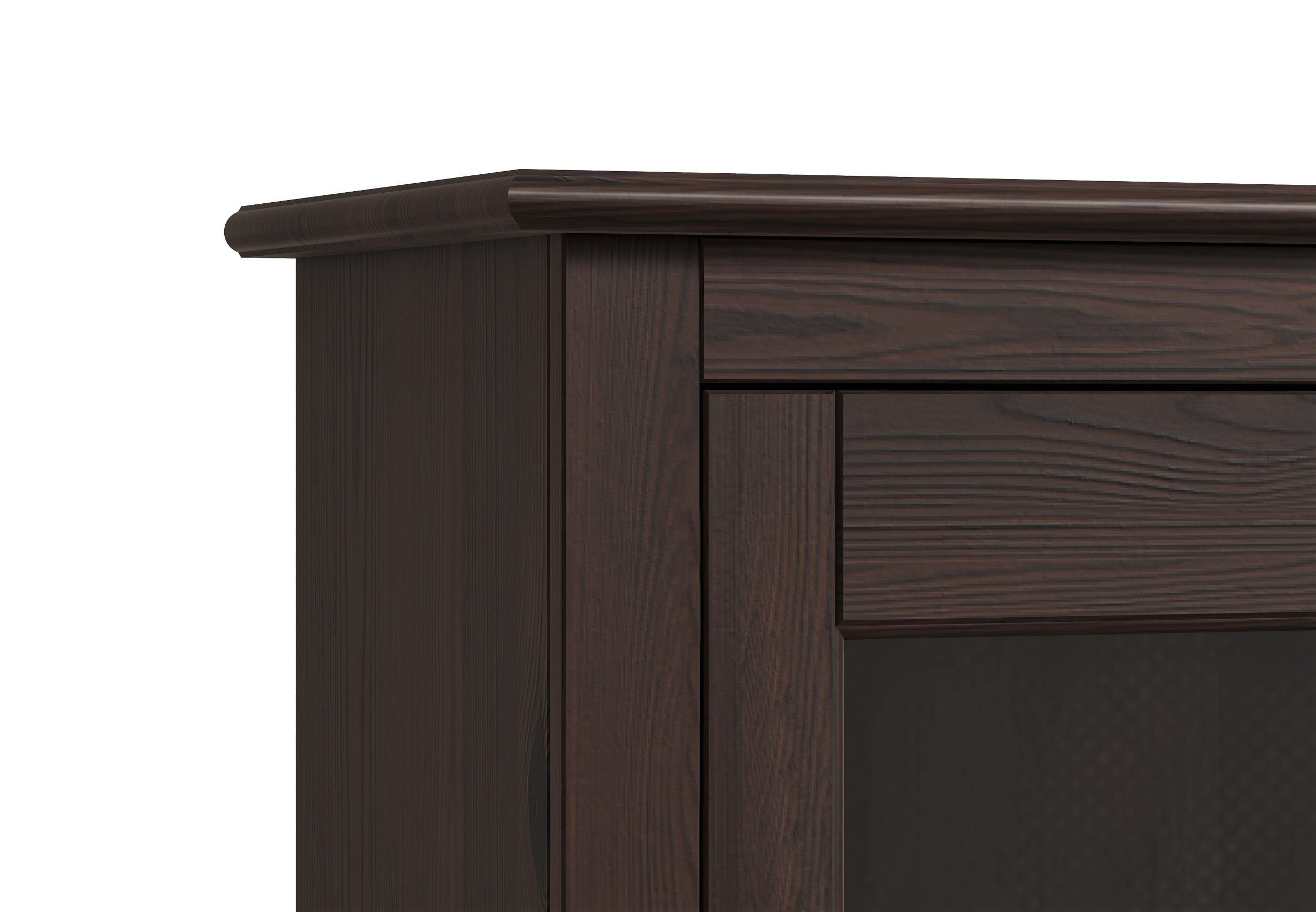 Home affaire Buffetkast Rauna Highboard, massief grenen, deuren met glazen inzetstukken, B/H 146/134 cm