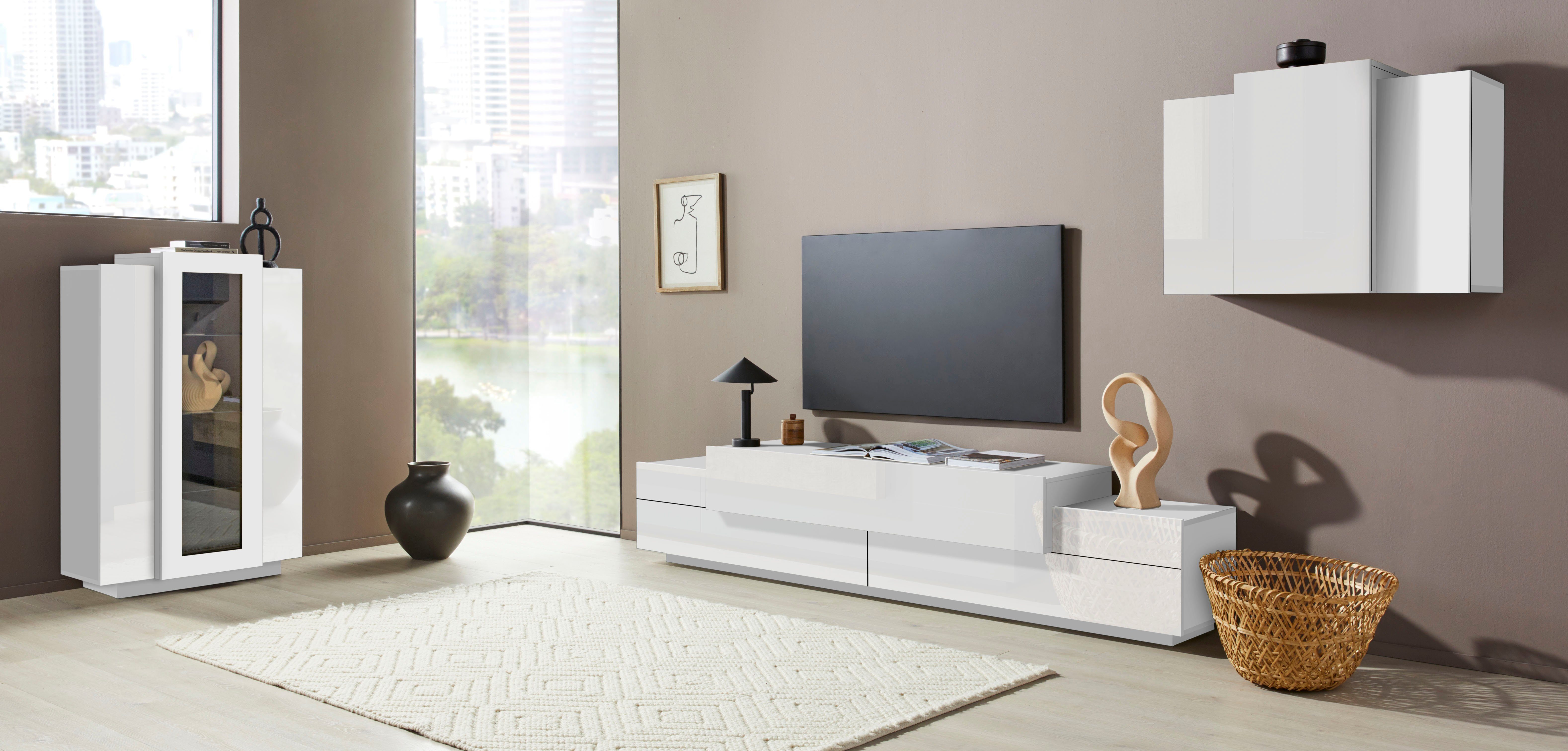 INOSIGN Tv-meubel Coro, lowboard, TV-commode, TV-meubelen, TV-bank met 3 kleppen waarvan 2 met push-to-open functie, breedte 200 cm