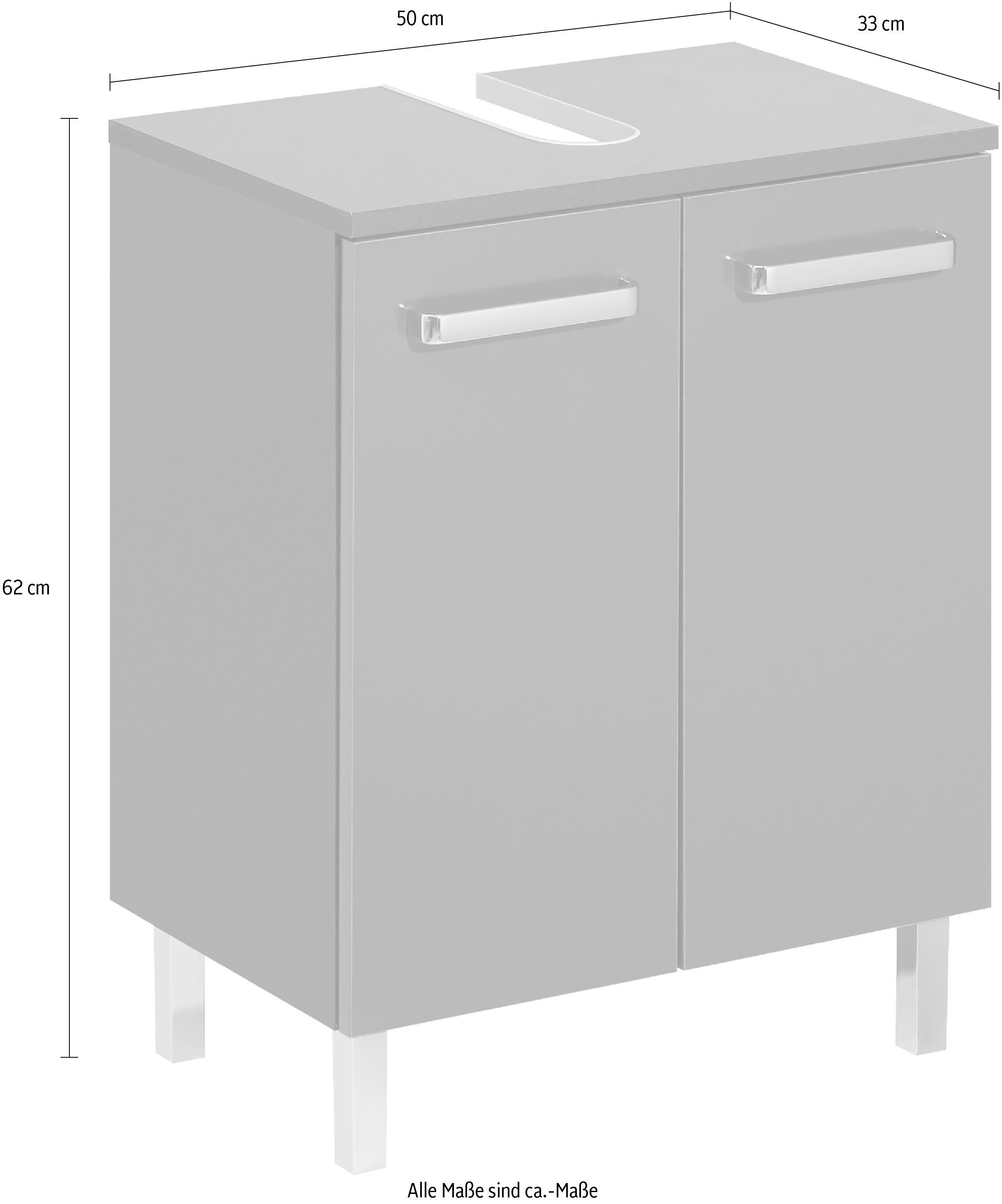 Saphir Wastafelonderkast Quickset wastafelonderkast met 2 deuren, 50 cm breed, zonder wastafel