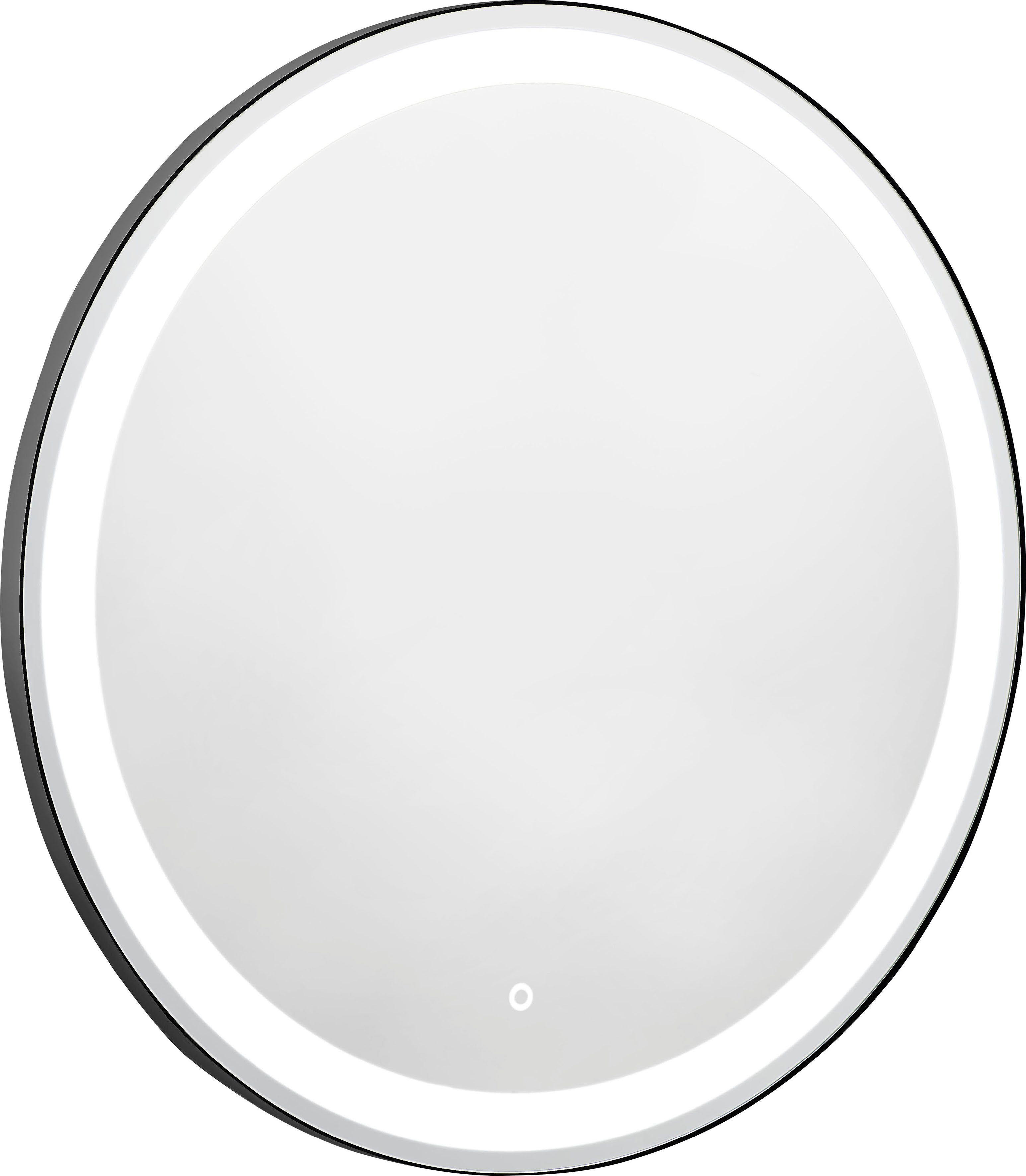Badspiegel LED Spiegel Cervo Ronde spiegel met zwarte lijst (complete set, 1 stuk)