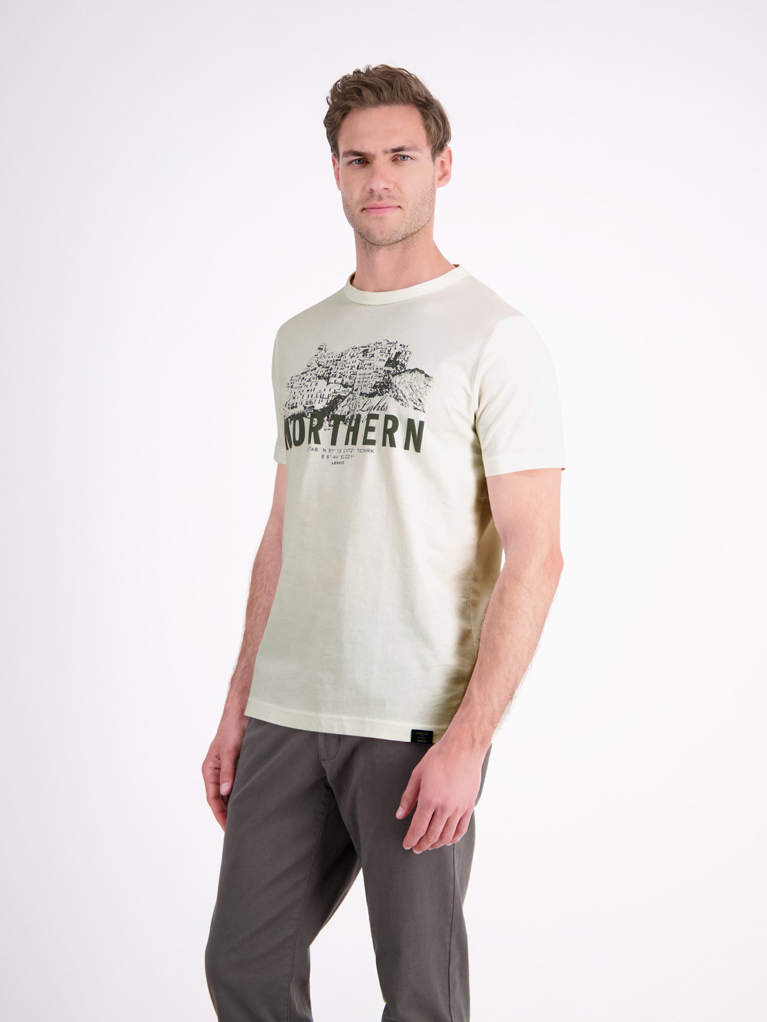 Lerros T-shirt LERROS Effen T-shirt met borstprint