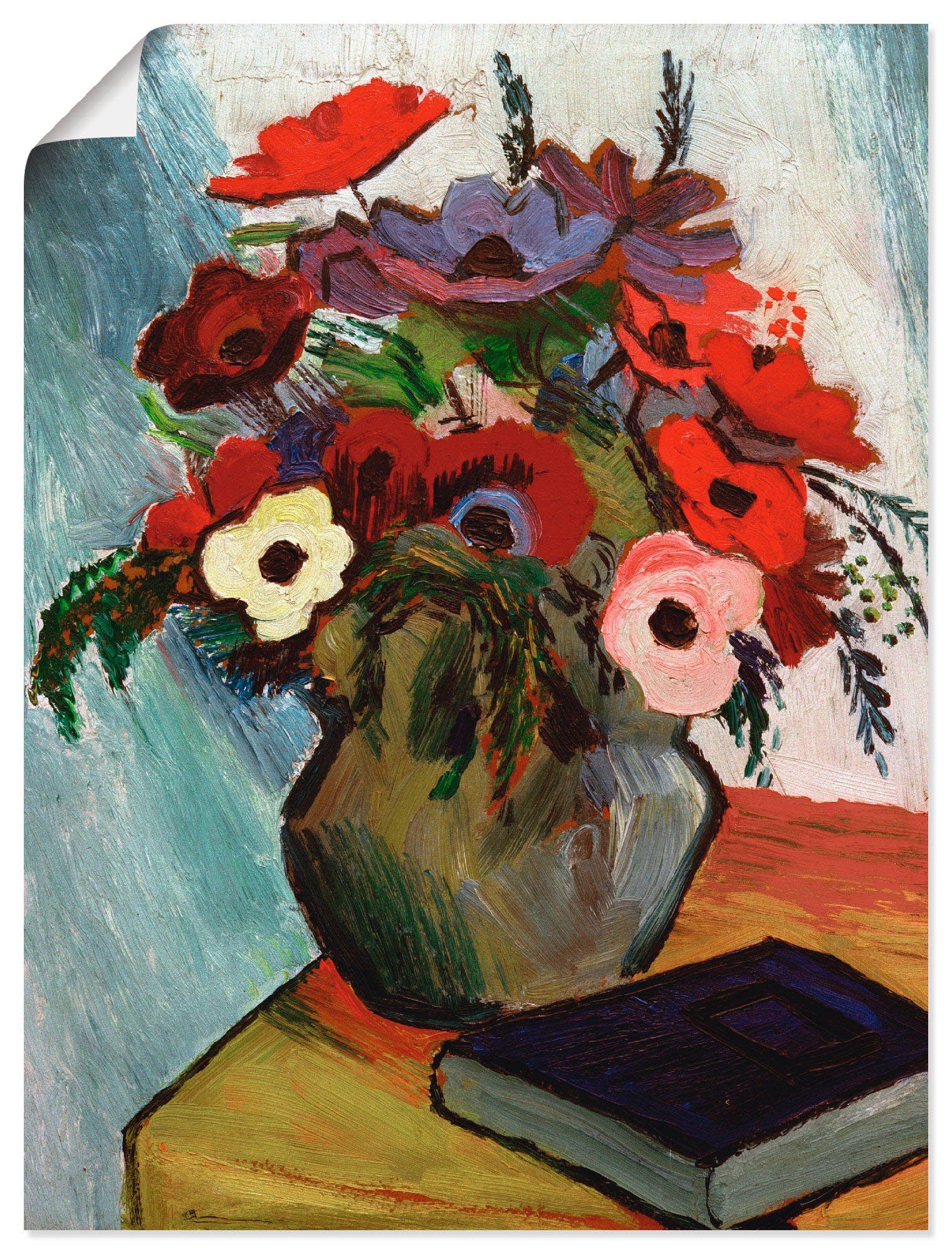 Artland artprint Stilleben mit Anemonen und blauem Buch