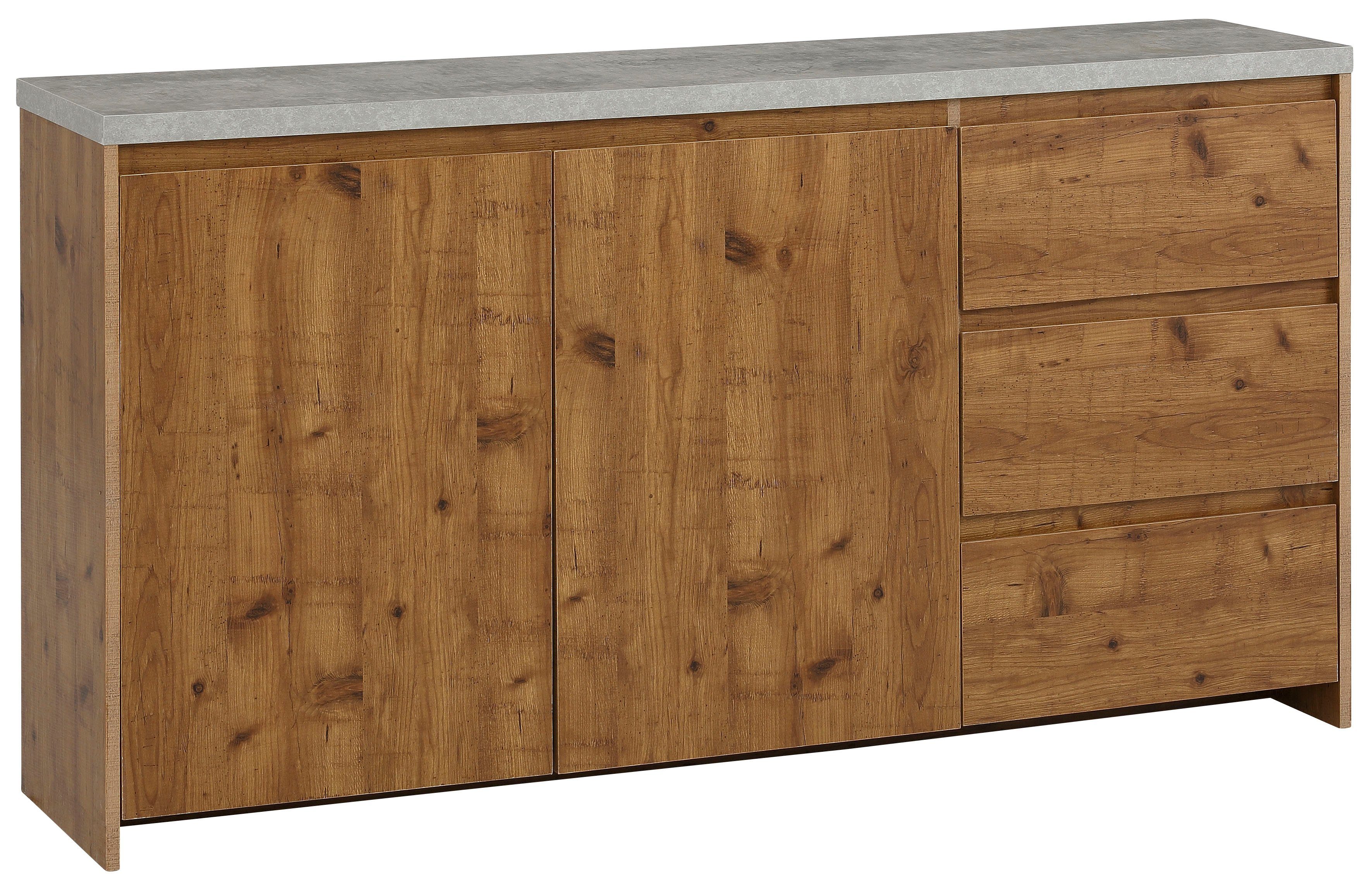 Home affaire Dressoir Maribo Commode in moderne landhuisstijl, met betonnen bovenblad, breedte 150 cm