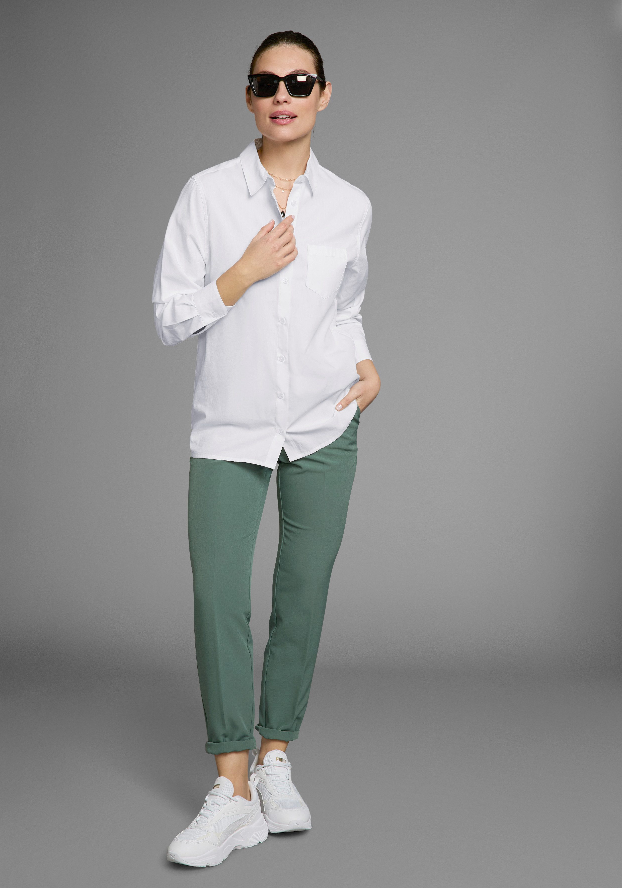 Laura Scott Lange blouse met borstzak