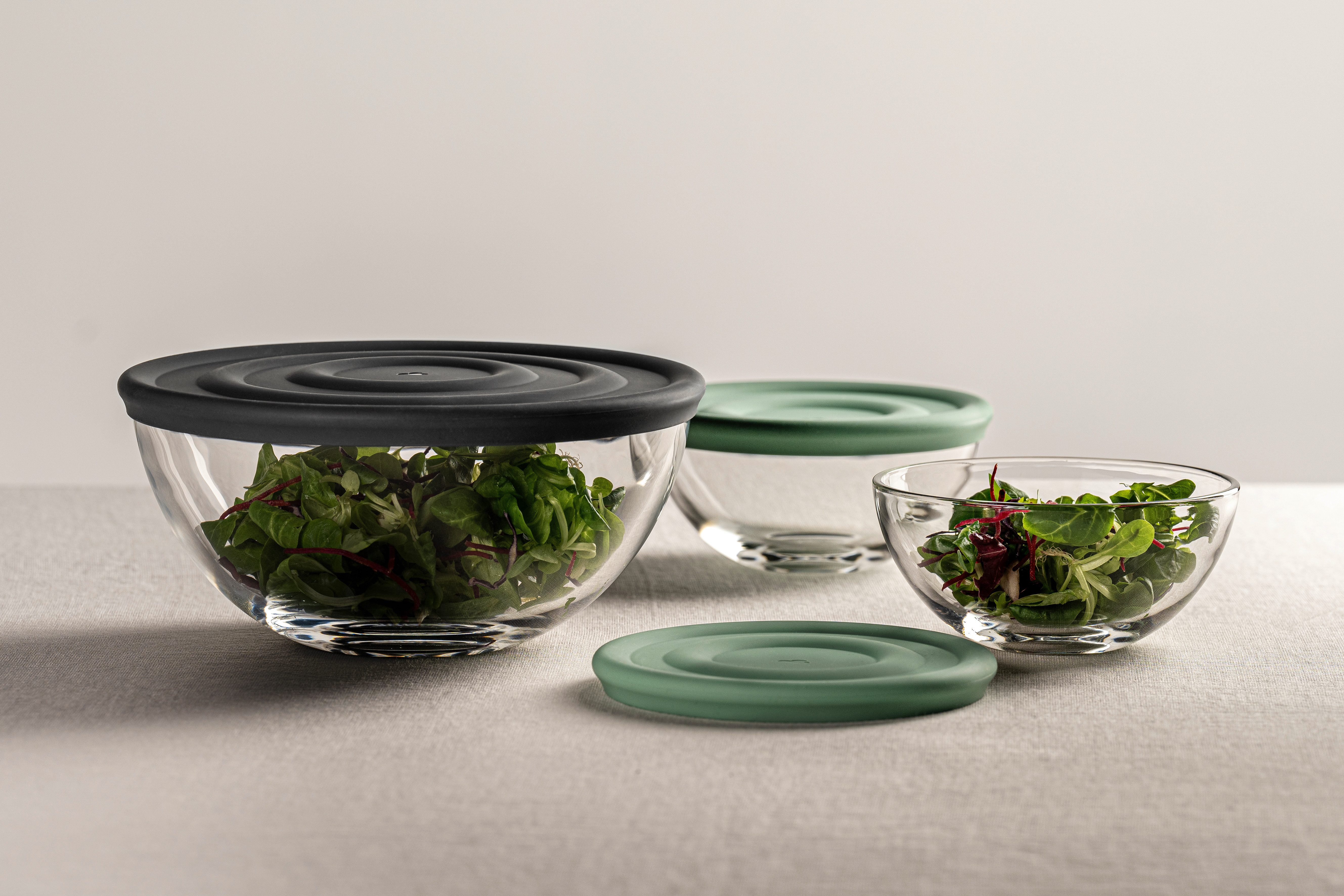 LEONARDO Schaal Kom set CUCINA, 6-delig, 3 kommen met siliconen deksel (set, 6-delig)