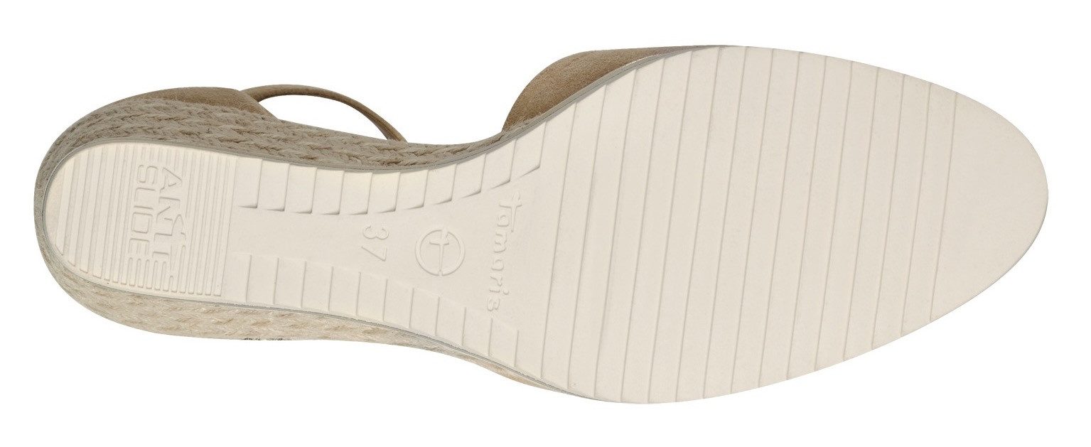 Tamaris Pumps met sleehak , sleehak, instapschoen, riemzandan met modieuze jute-afwerking