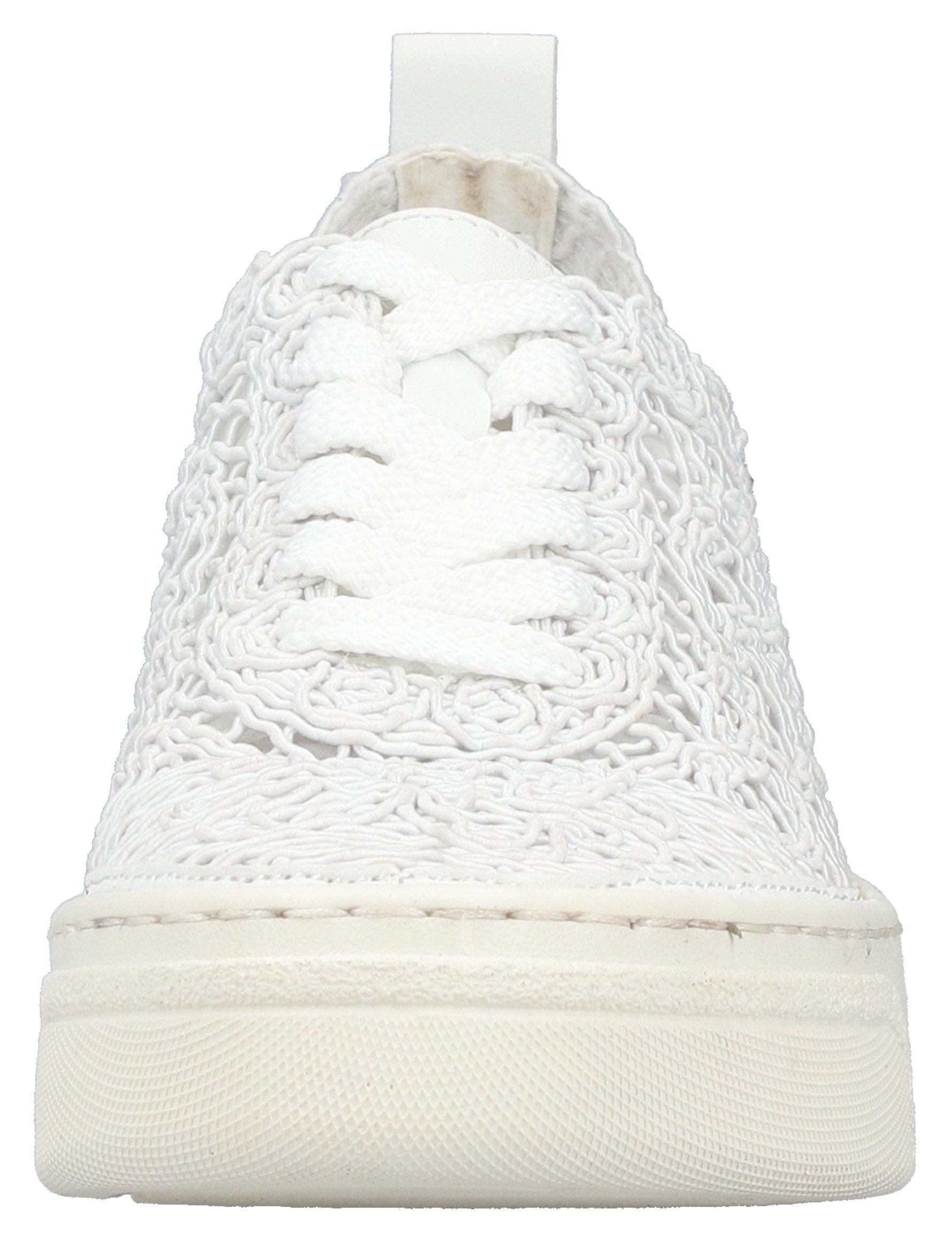 Rieker Plateausneakers , veterschoen, lage schoen in zomerse macramé-look