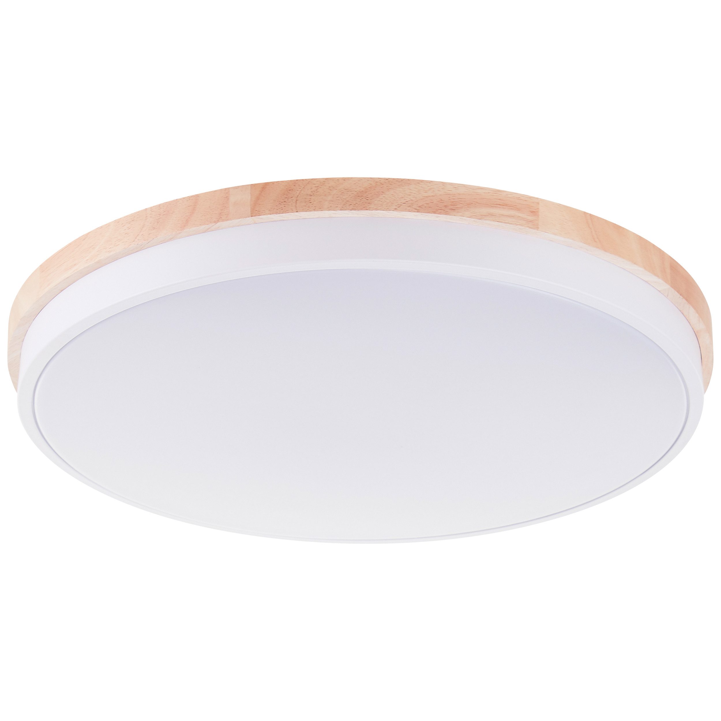 Brilliant Leuchten Led-plafondlamp Baarlo Ø 50 cm, 4500 lm, 3000-6500 K, dimbaar, afstandsbediening, hout/metaal