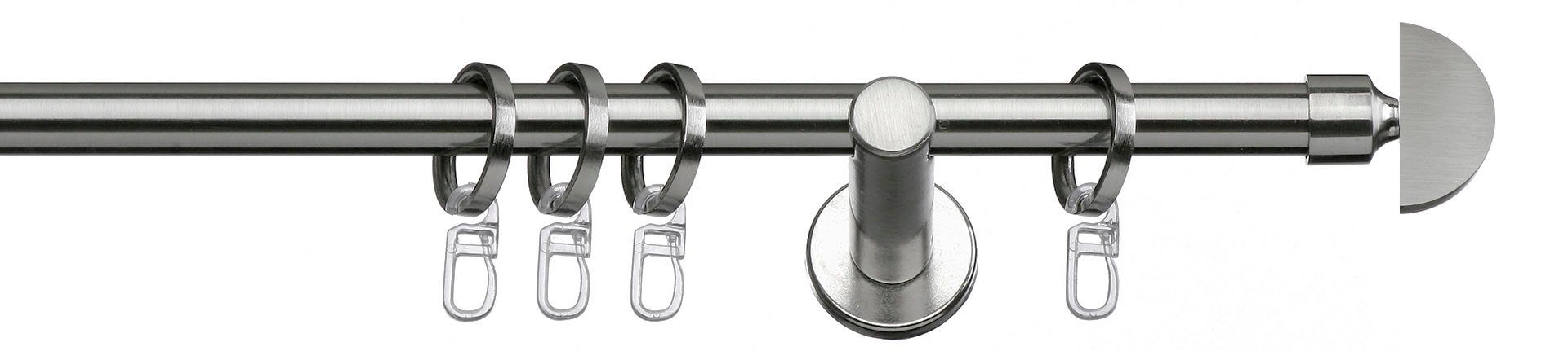 indeko Gordijnroede Duo Complete set inclusief ringen en montagemateriaal (1 stuk) gordijnroedes maat Ø 16 mm x 120 cm zilver(kleur)