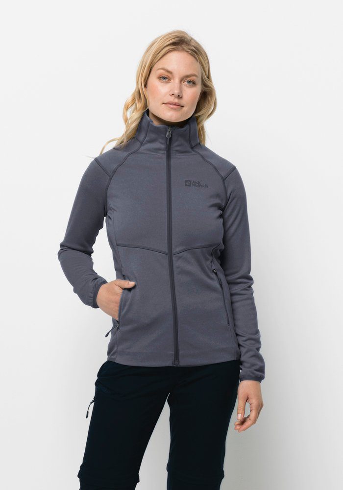 Jack Wolfskin Fleecejack FORTBERG FZ W dames fleece vesten maat XL (46) grijs