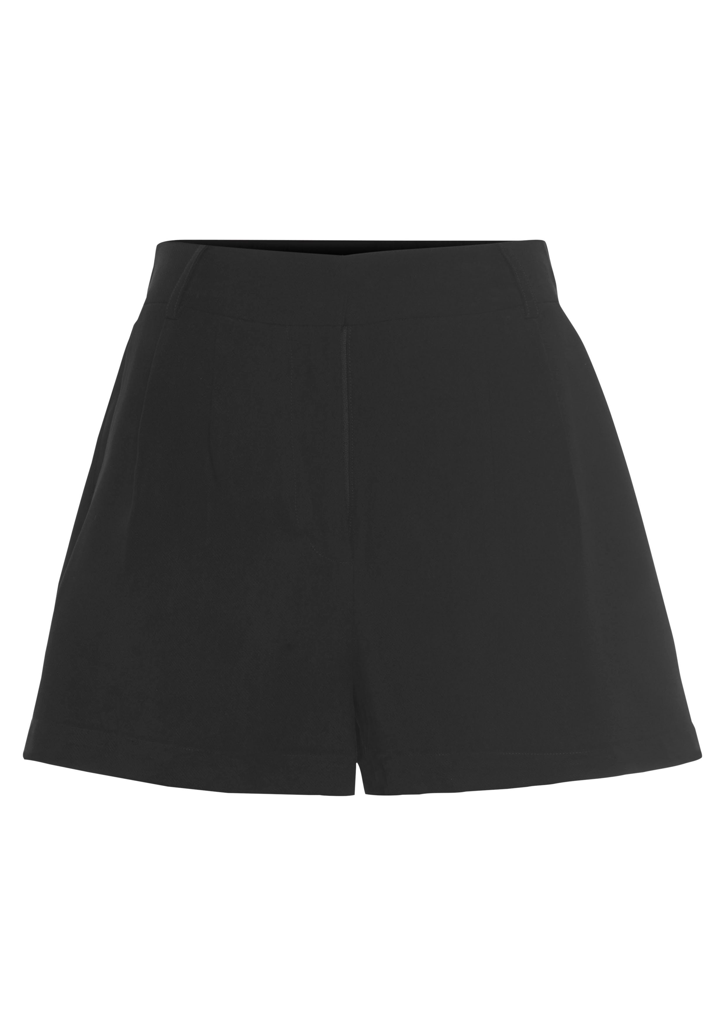Lascana Geweven short met plooien, korte stofbroek met zakken, elegant