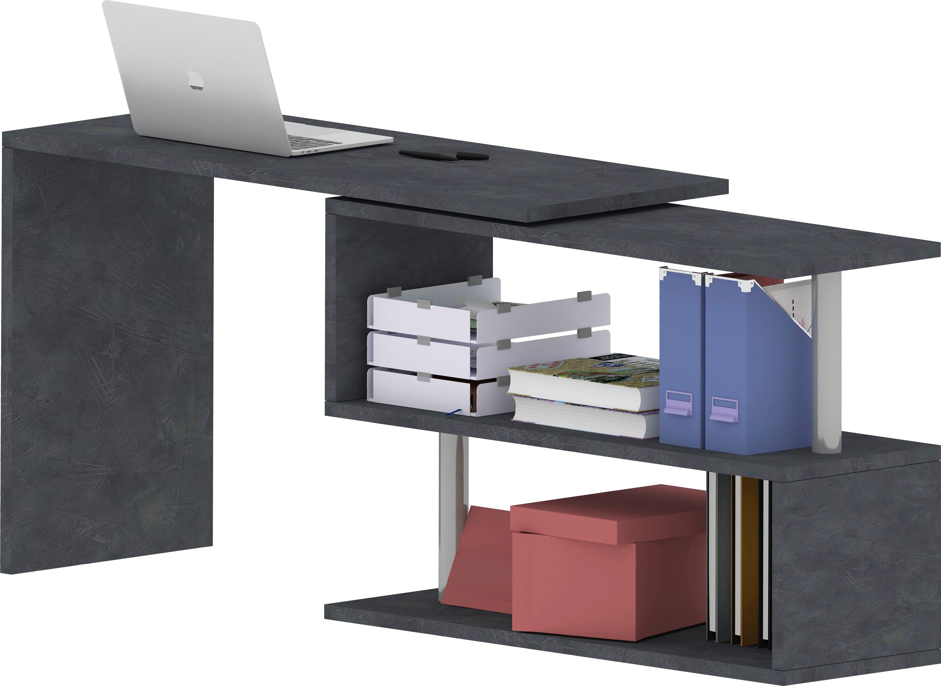 INOSIGN Bureau Volta, Made in Italy multifunctioneel - als computertafel, hoekbureau of sideboard