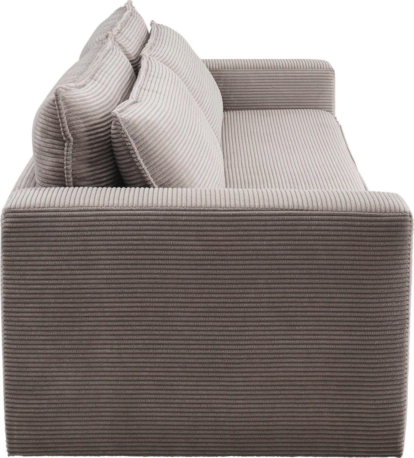 Places of Style Zithoek PIAGGE 3-zitsbank met slaapfunctie en loveseat-hocker als set (2-delig)
