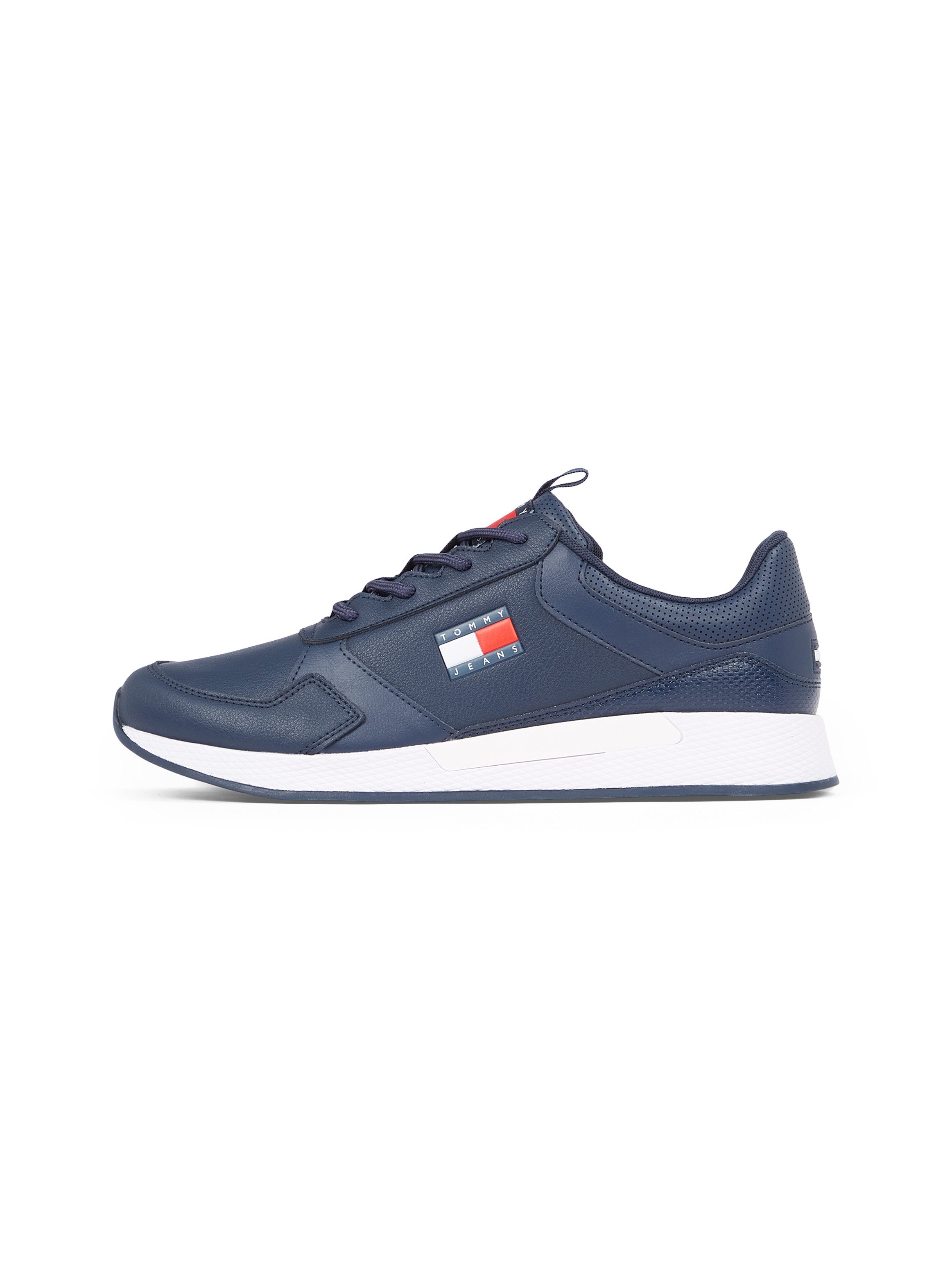 TOMMY JEANS Sneakers met sleehak TOMMY JEANS FLEXI RUNNER vrijetijdsschoen, lage schoen, veterschoen met zijlogo-vlag