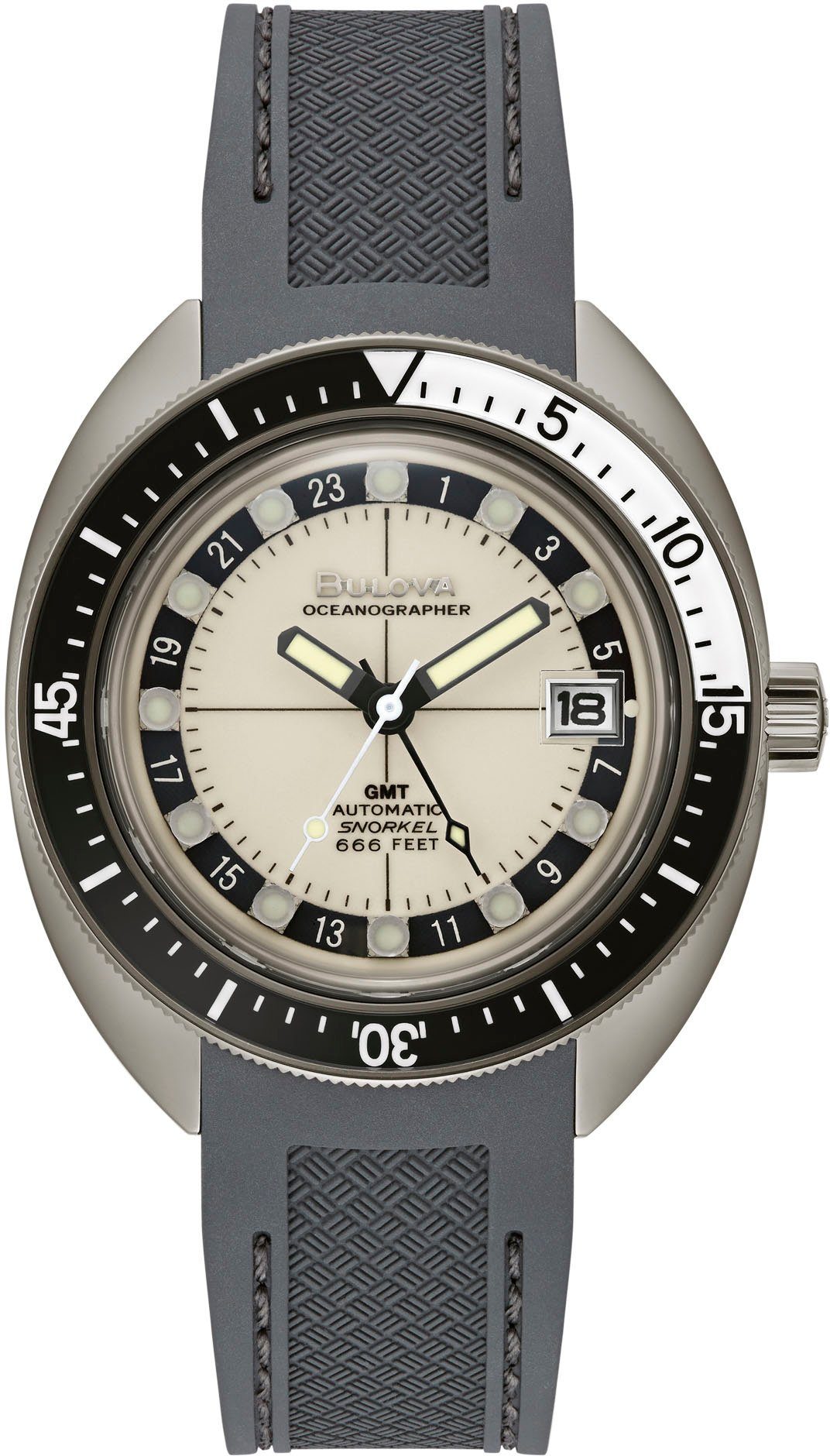 Bulova Automatisch horloge Oceanographer GMT Horloge, herenhorloge, tot 20 bar waterdicht, saffierglas