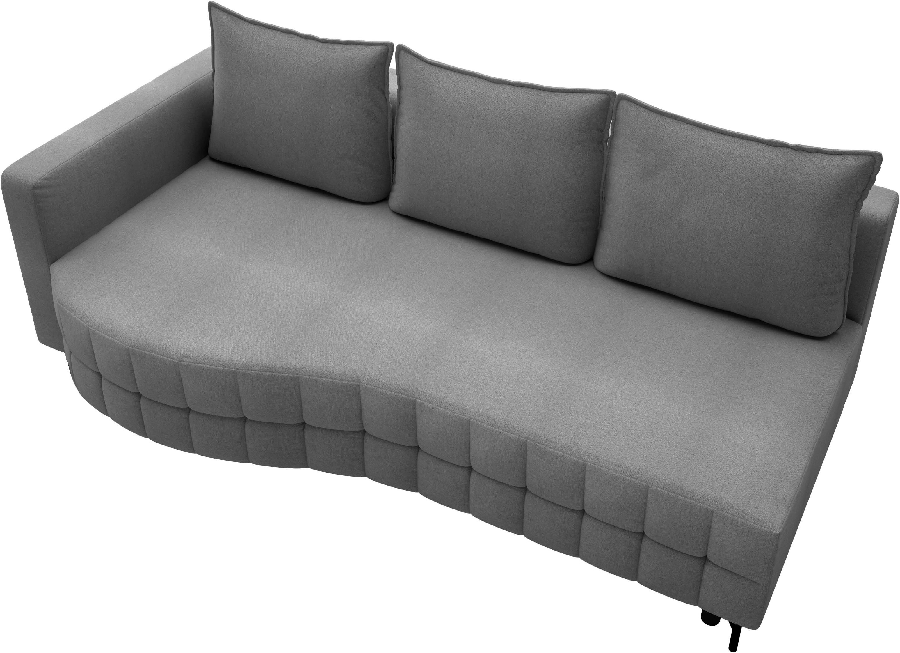 exxpo - sofa fashion Loungebank T wiggy slaapbank met bedfunctie en bedlade, comfortabele bonellvering, super zitcomfort, elegante vormtaal