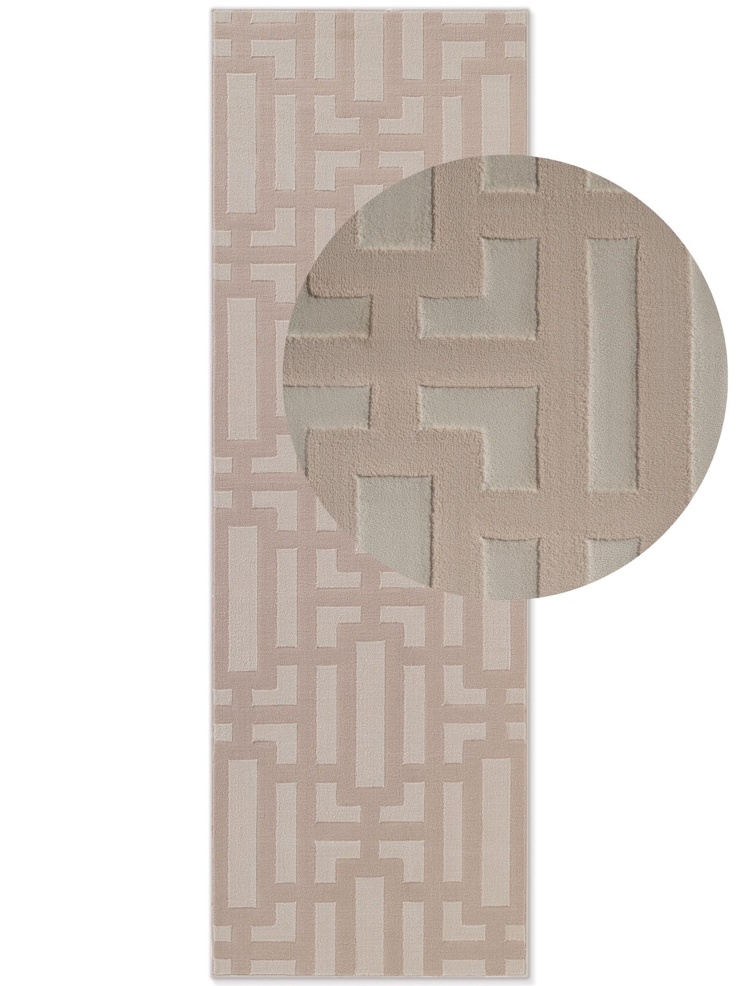 ELLE DECORATION Design-vloerkleed Onyx Woonkamer, slaapkamer, loper, hoog-laag effect, gang, glans