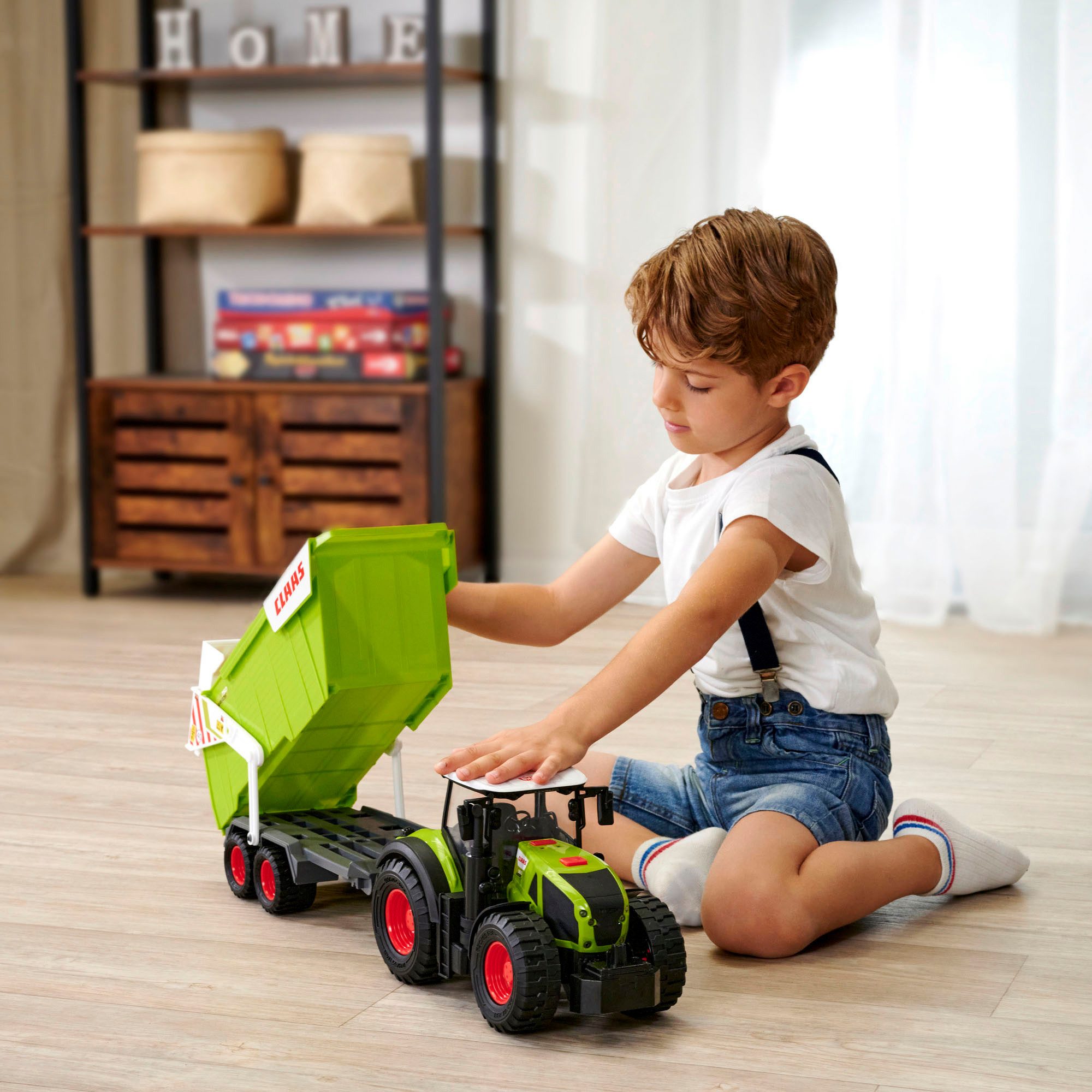 Dickie Toys Speelgoed-tractor CLAAS met hanger met licht en geluid