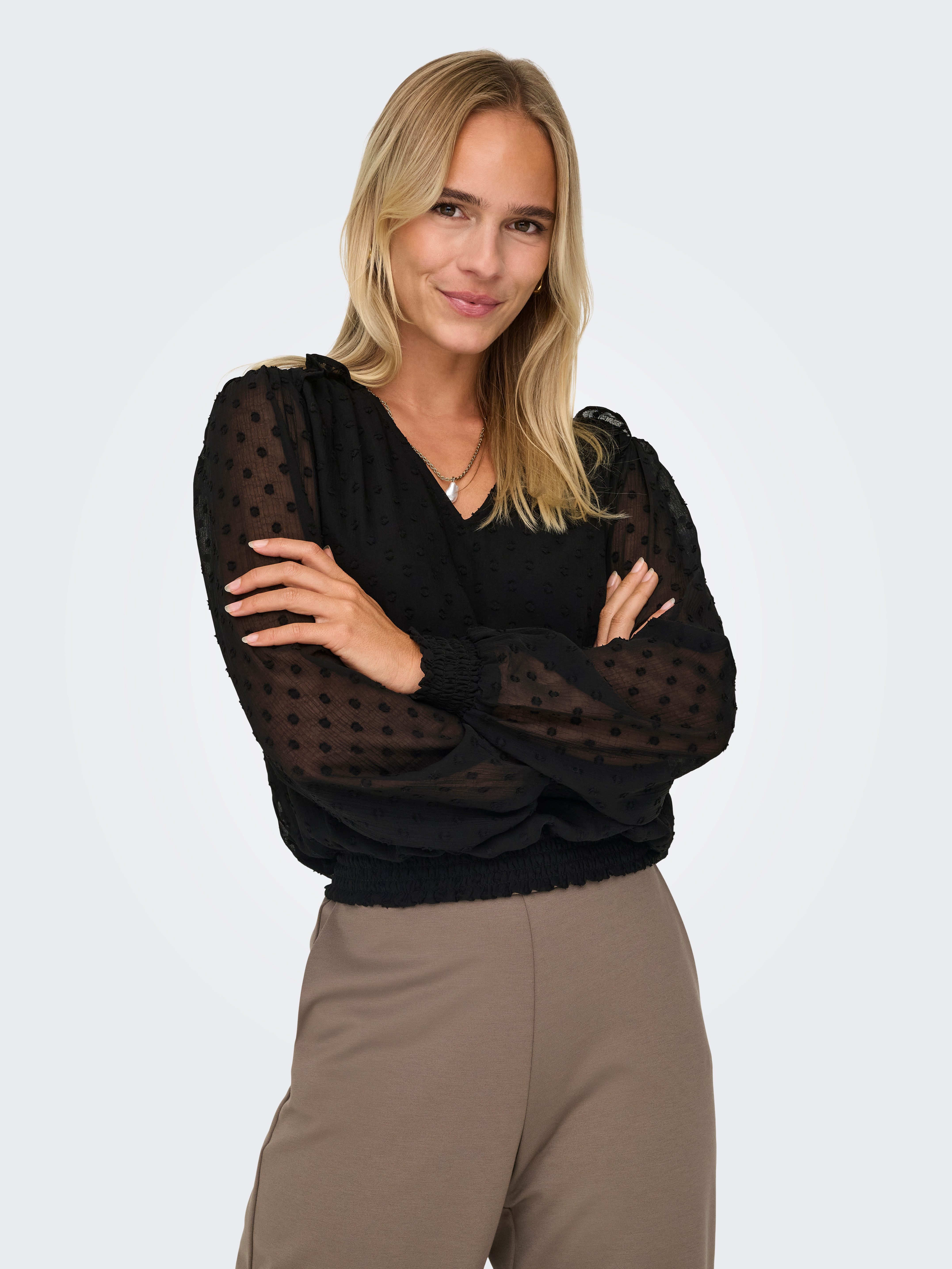 Only Shirt ONLELMIRA LIFE NEW DOBBY L/S TOP WVN