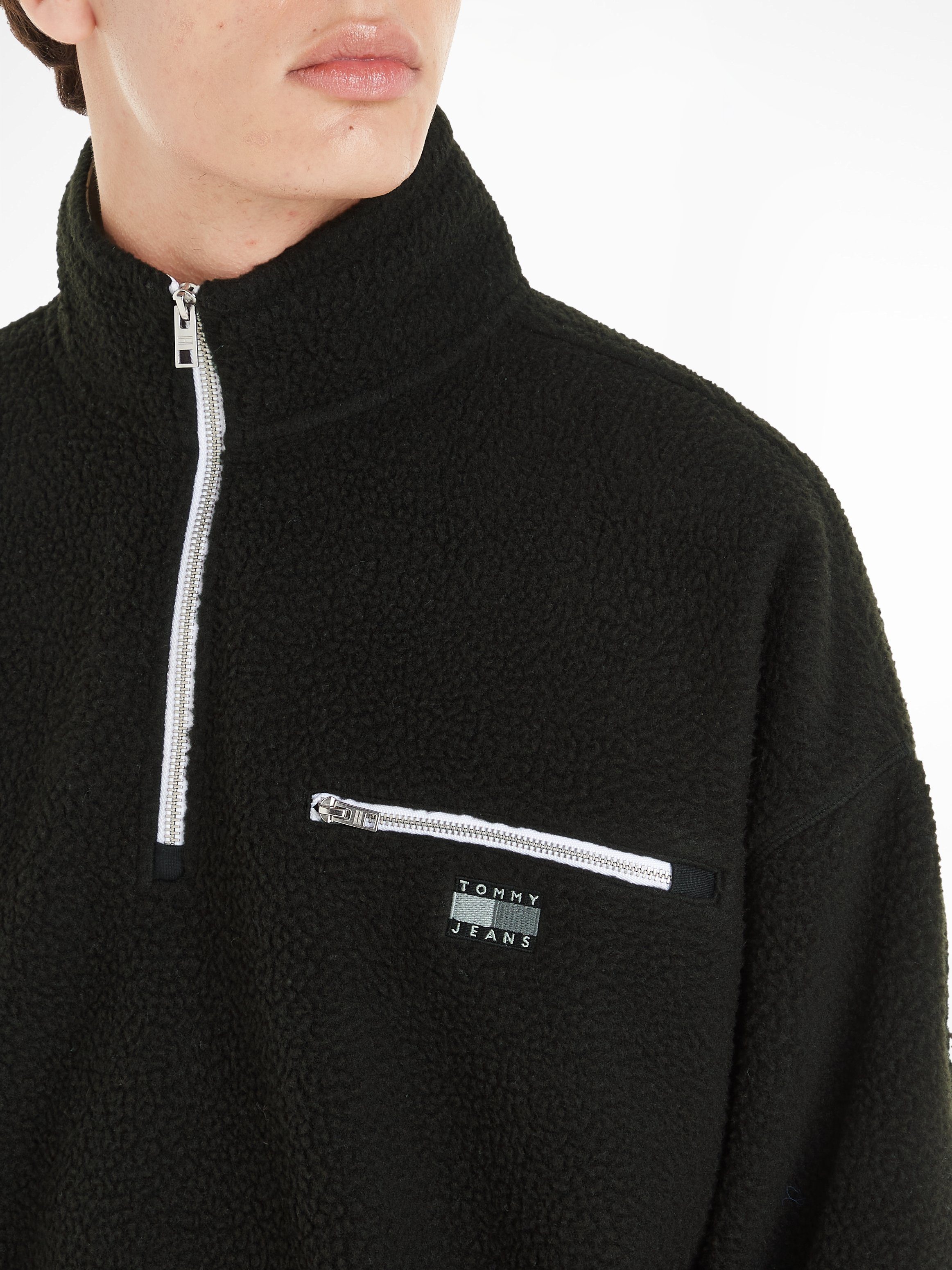 TOMMY JEANS Fleecetrui TJM OVZ TONAL 1/2 ZIP SHERPA