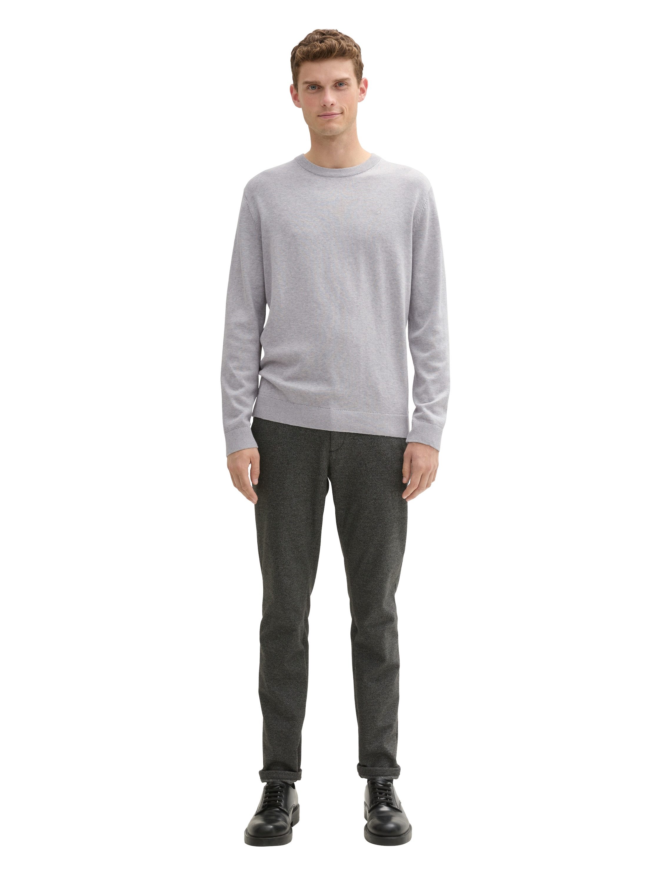 Tom Tailor Trui met ronde hals met geborduurd logo
