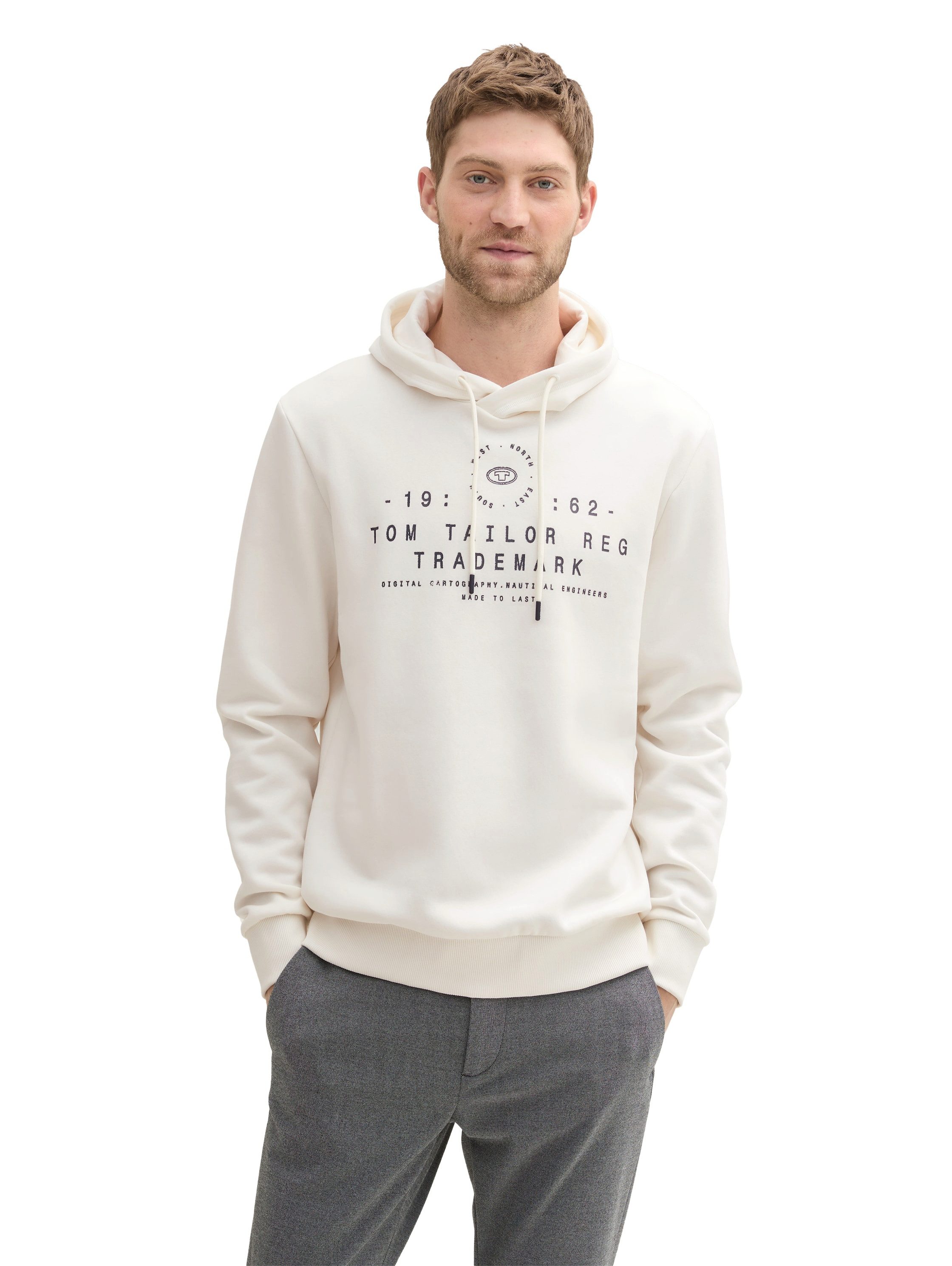 Tom Tailor Hoodie met grote logo-frontprint