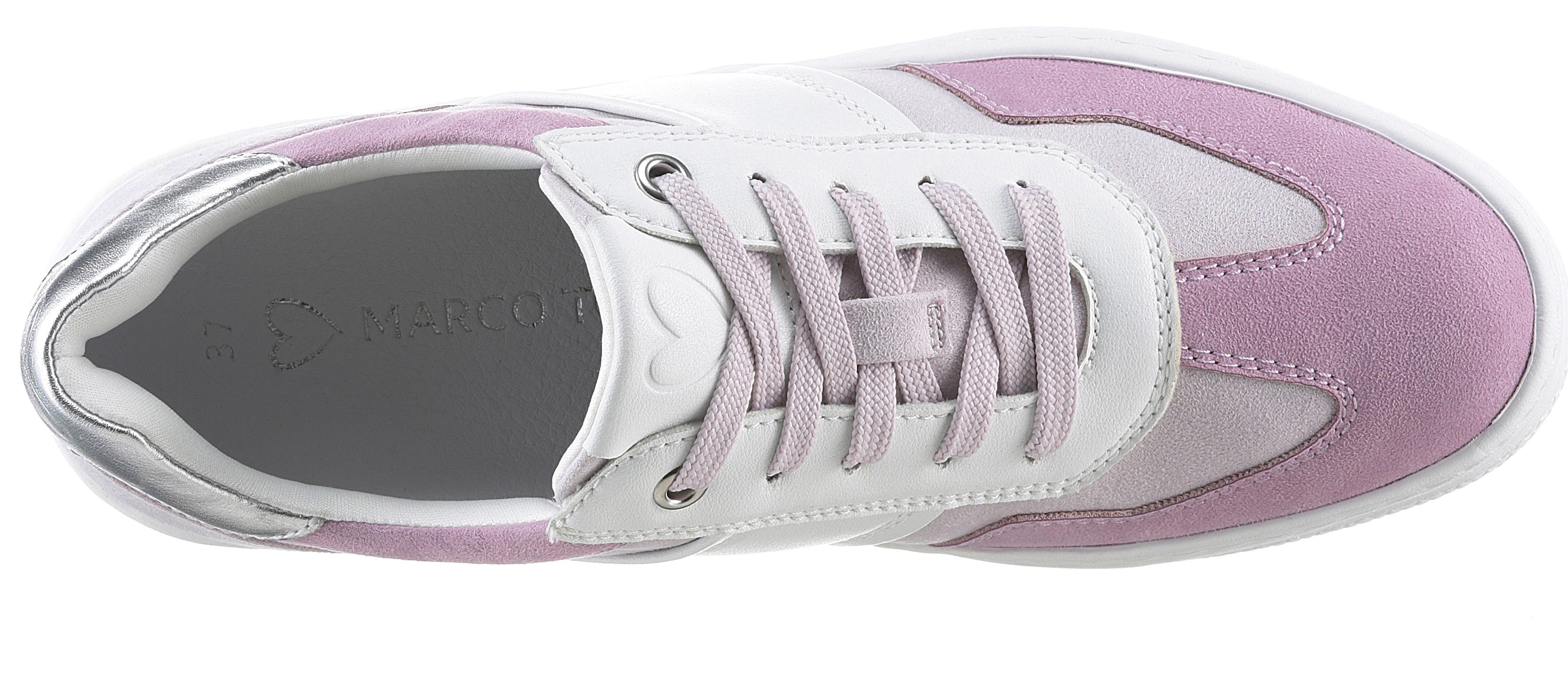 Marco Tozzi Plateausneakers vrijetijdsschoen, lage schoen, veterschoen in vegan uitvoering