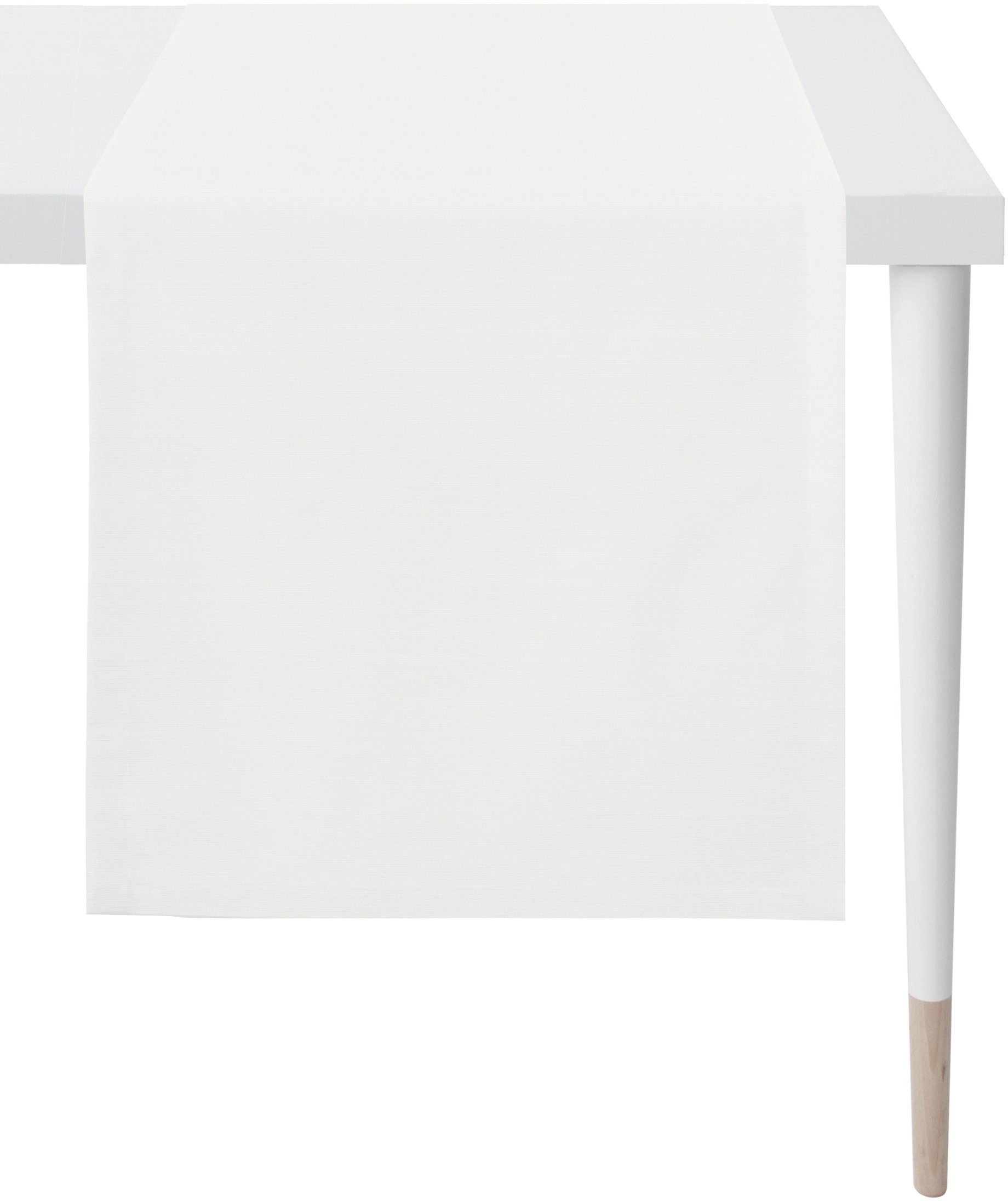 APELT Tafelloper 4362 rips-uni (1 stuk) tafelkleden maat 45x135 cm wit