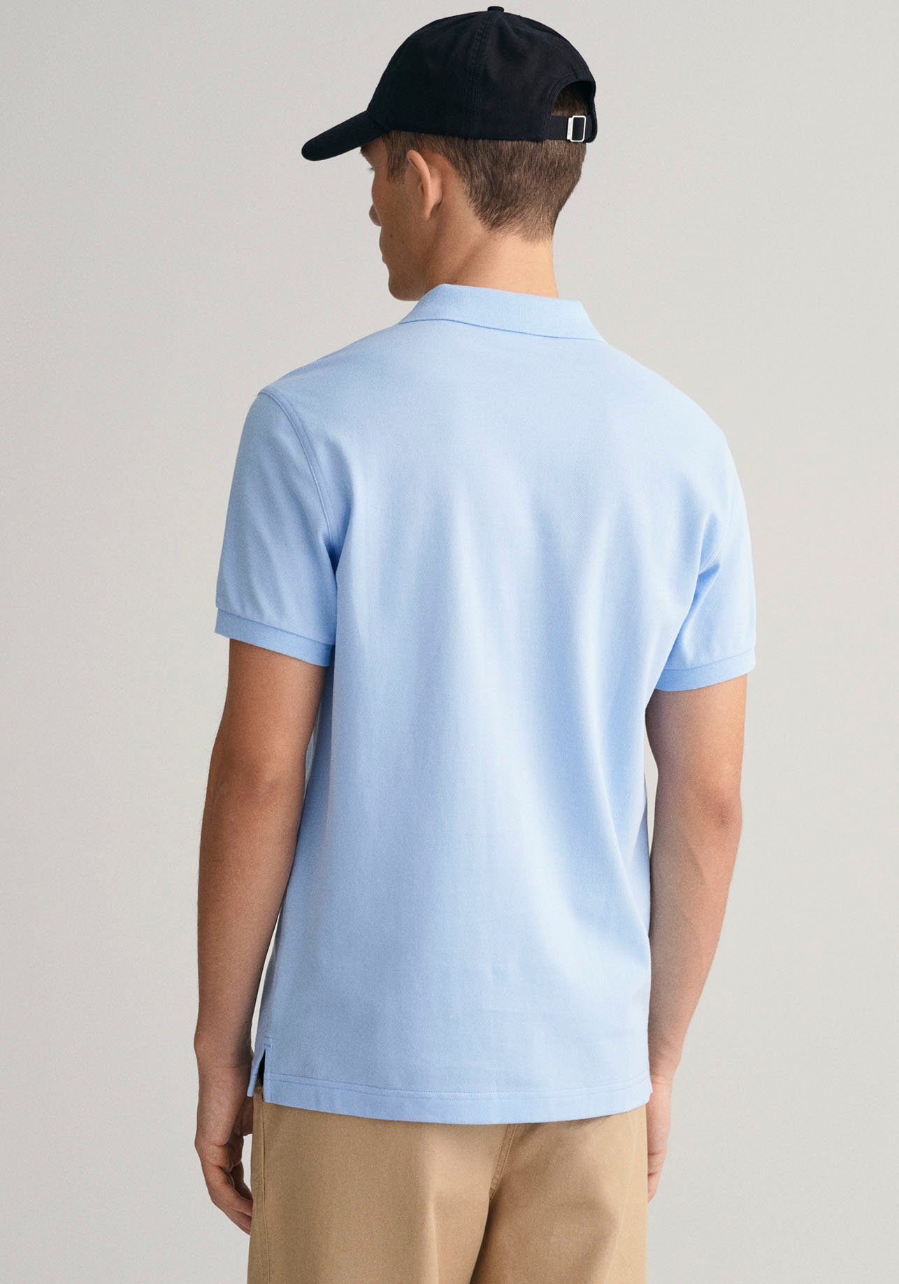 Gant Poloshirt SLIM SHIELD SS PIQUE POLO met logoborduursel op borsthoogte