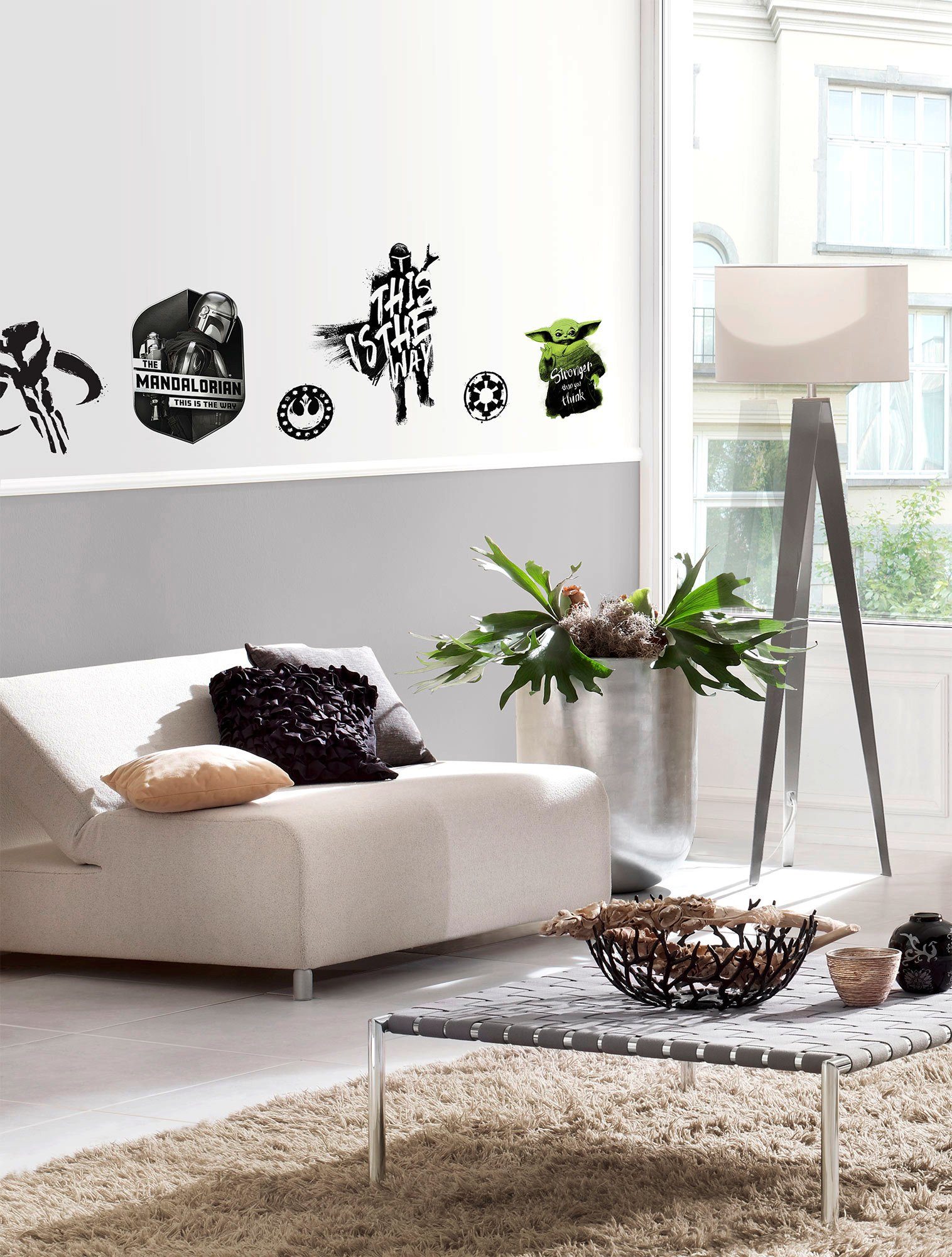 Komar Wandfolie Mandalorian Legend - afm. 50 x 70 cm zelfklevend, wandstickers, kinderkamer (6-delig)