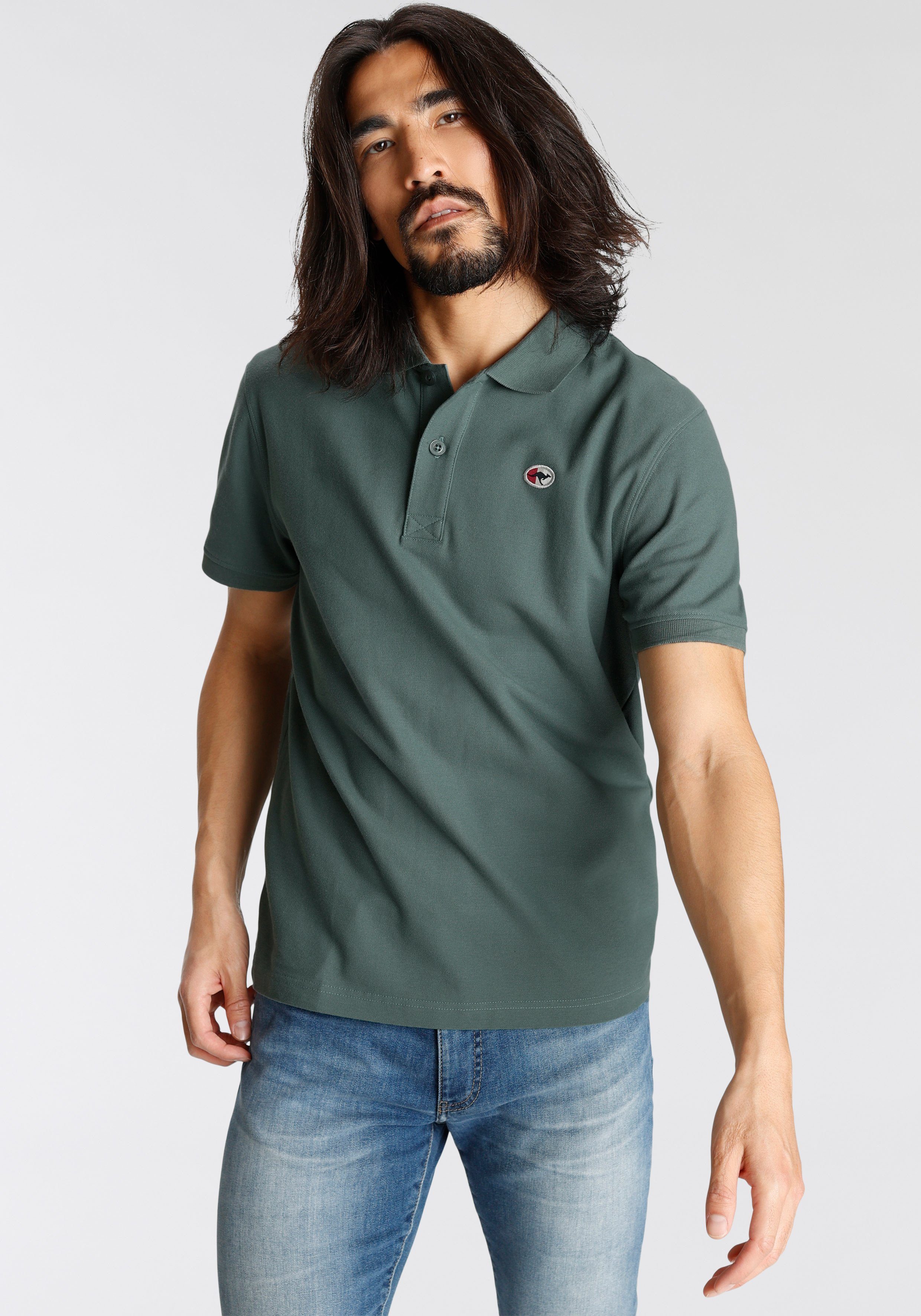 KangaROOS Poloshirt Korte mouwen, met polokraag, van piqué-stof, van 100% katoen