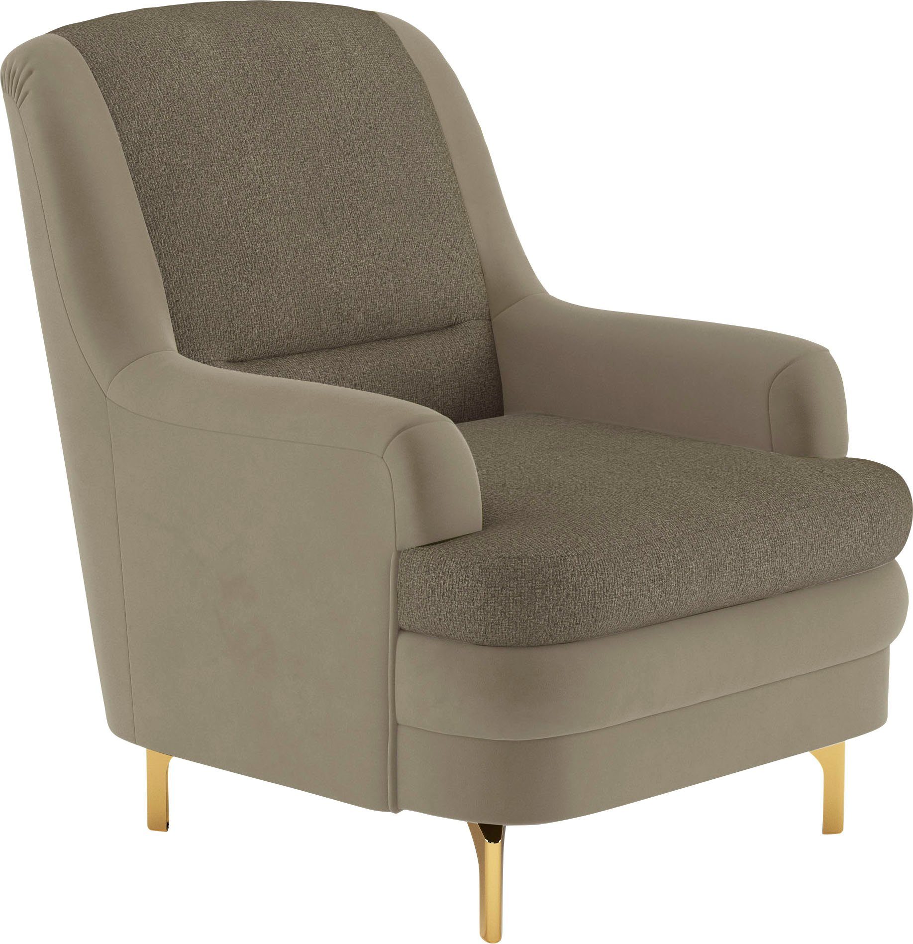 sit&more Fauteuil Oriënt inclusief 1 sierkussen met strassteentjes, goudkleurige metalen poten