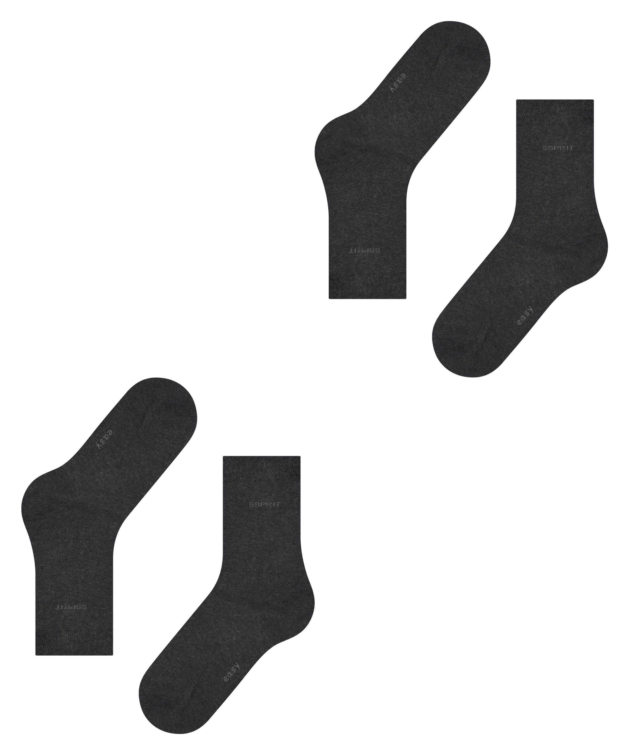 Esprit Sokken Basic Easy zonder insnijdende boord, basic sok, effen kousen (2 paar, Set van 2)