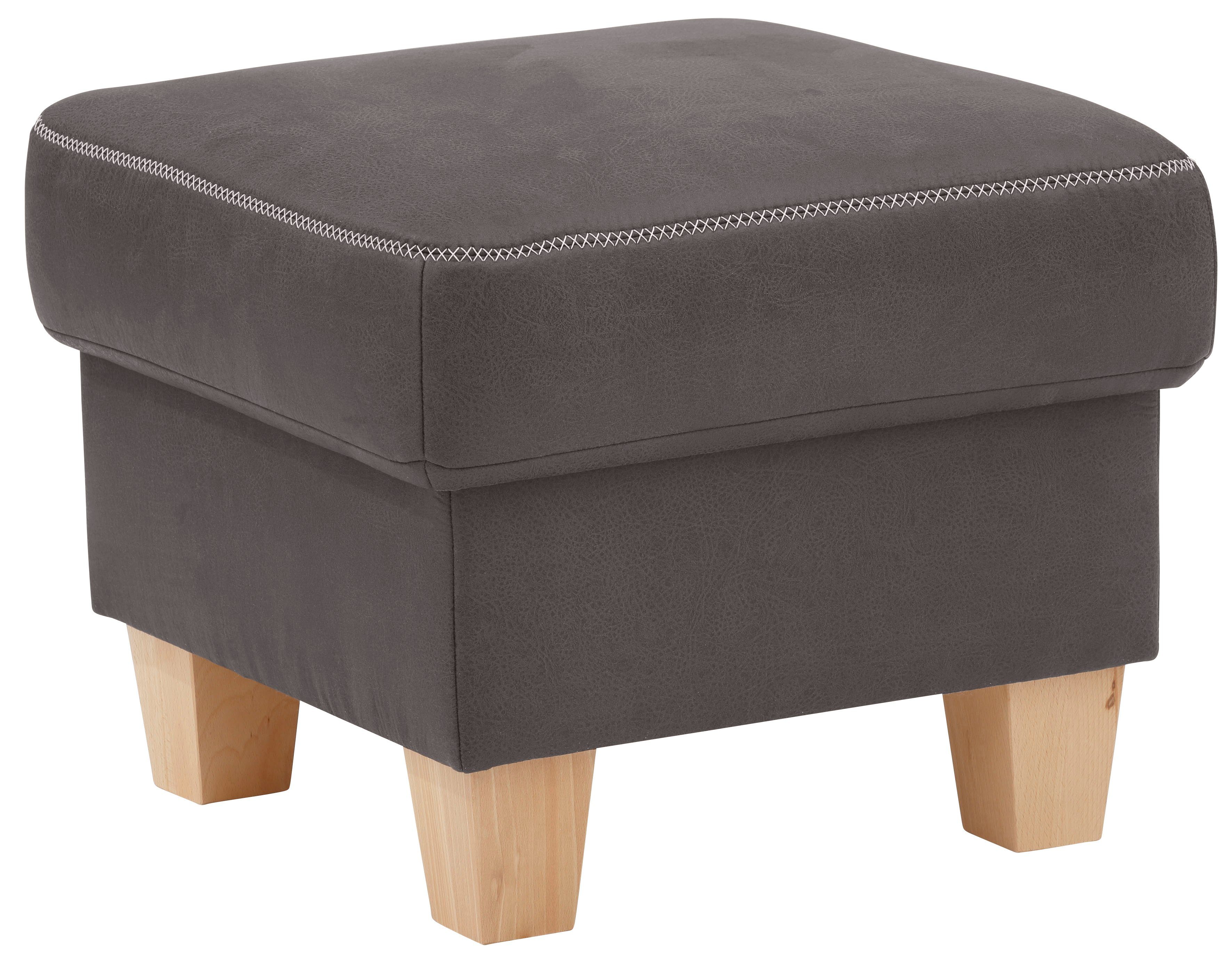 Home affaire Hocker Soleo past bij de hoekbank "solea" hockers maat Luxe-microvezel leer-look grijs
