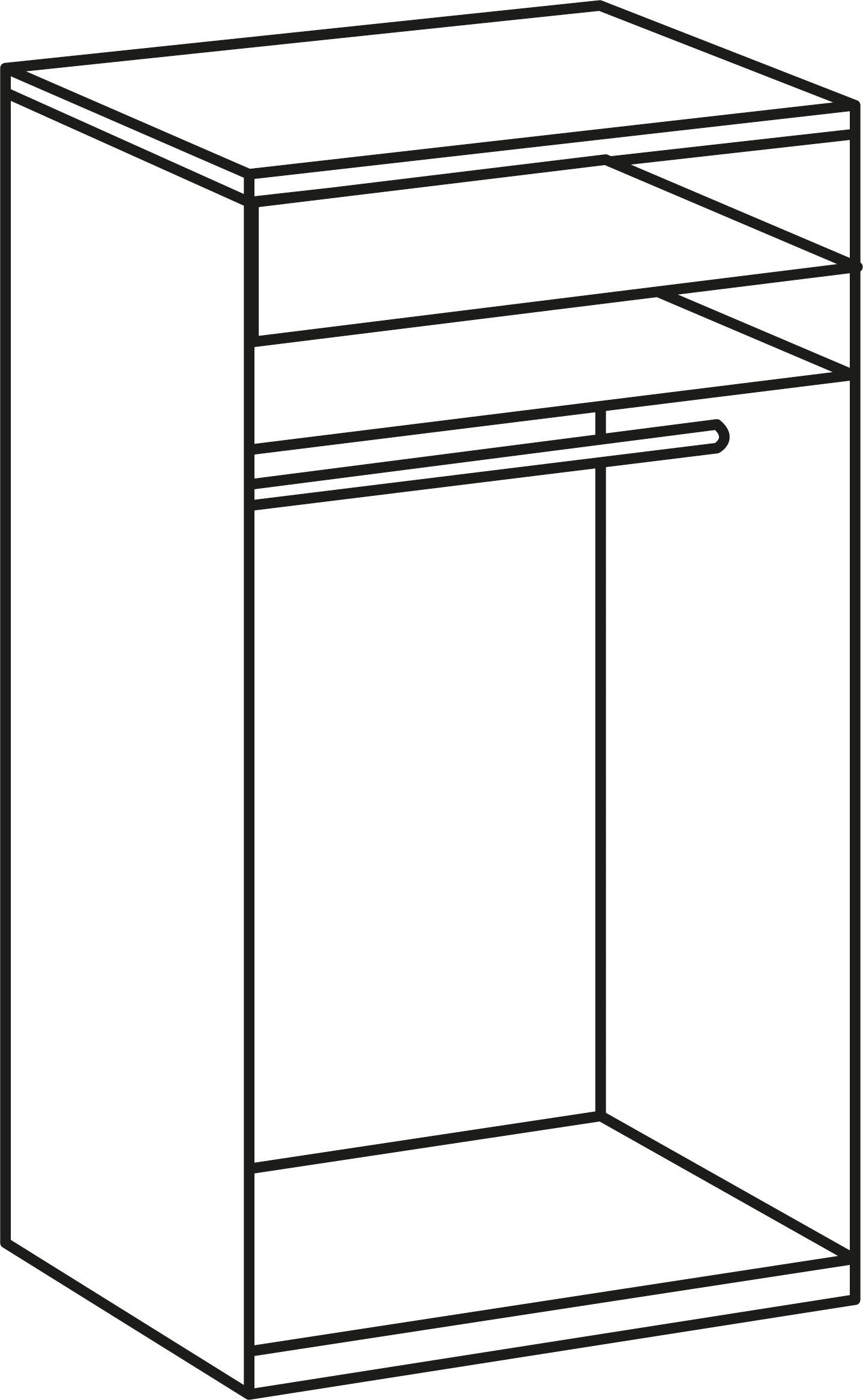Wimex Kledingkast Level by fresh to go Deuren over het gehele oppervlak met gekleurd glas