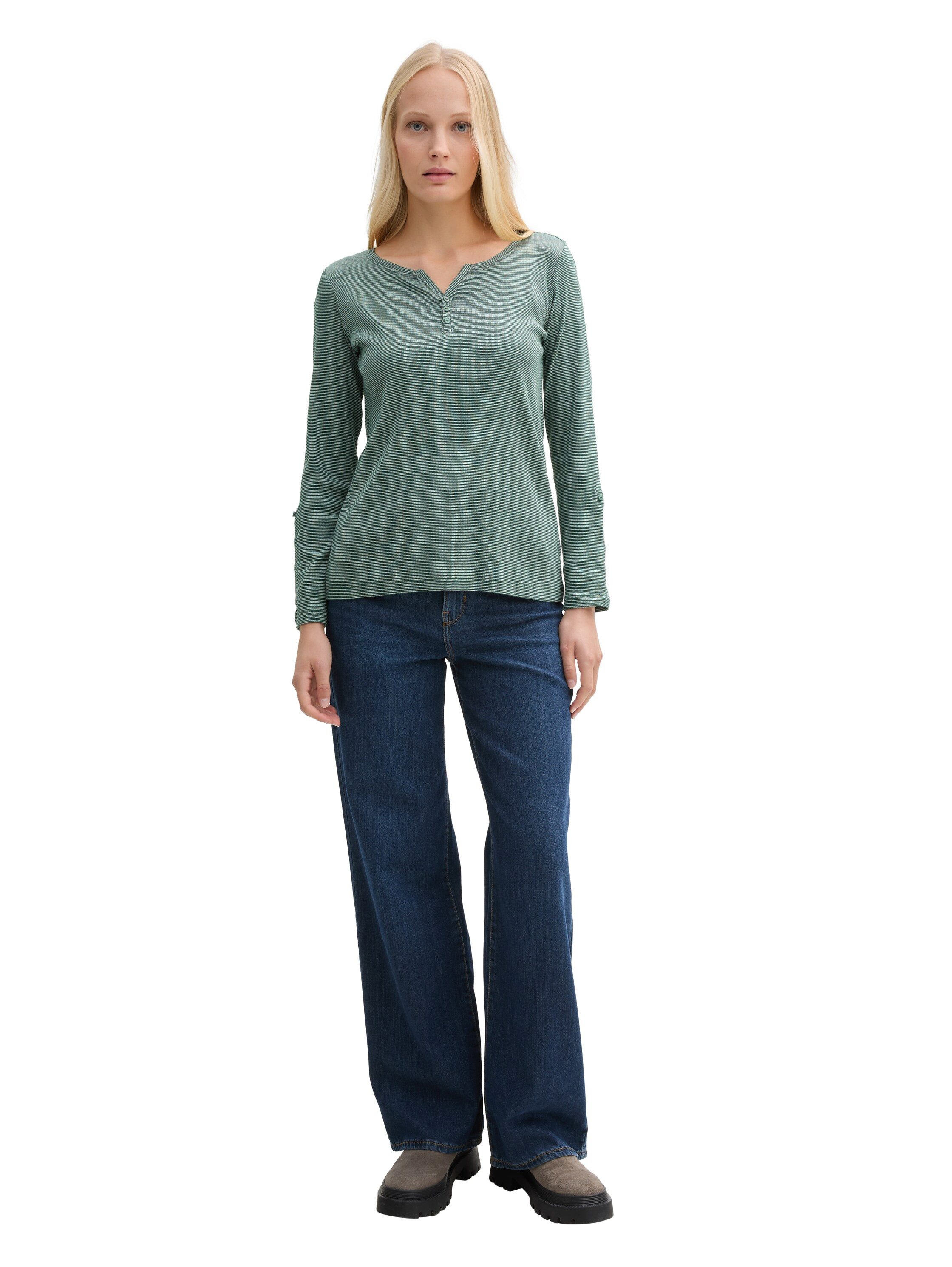Tom Tailor Henleyshirt met 7 8 mouw