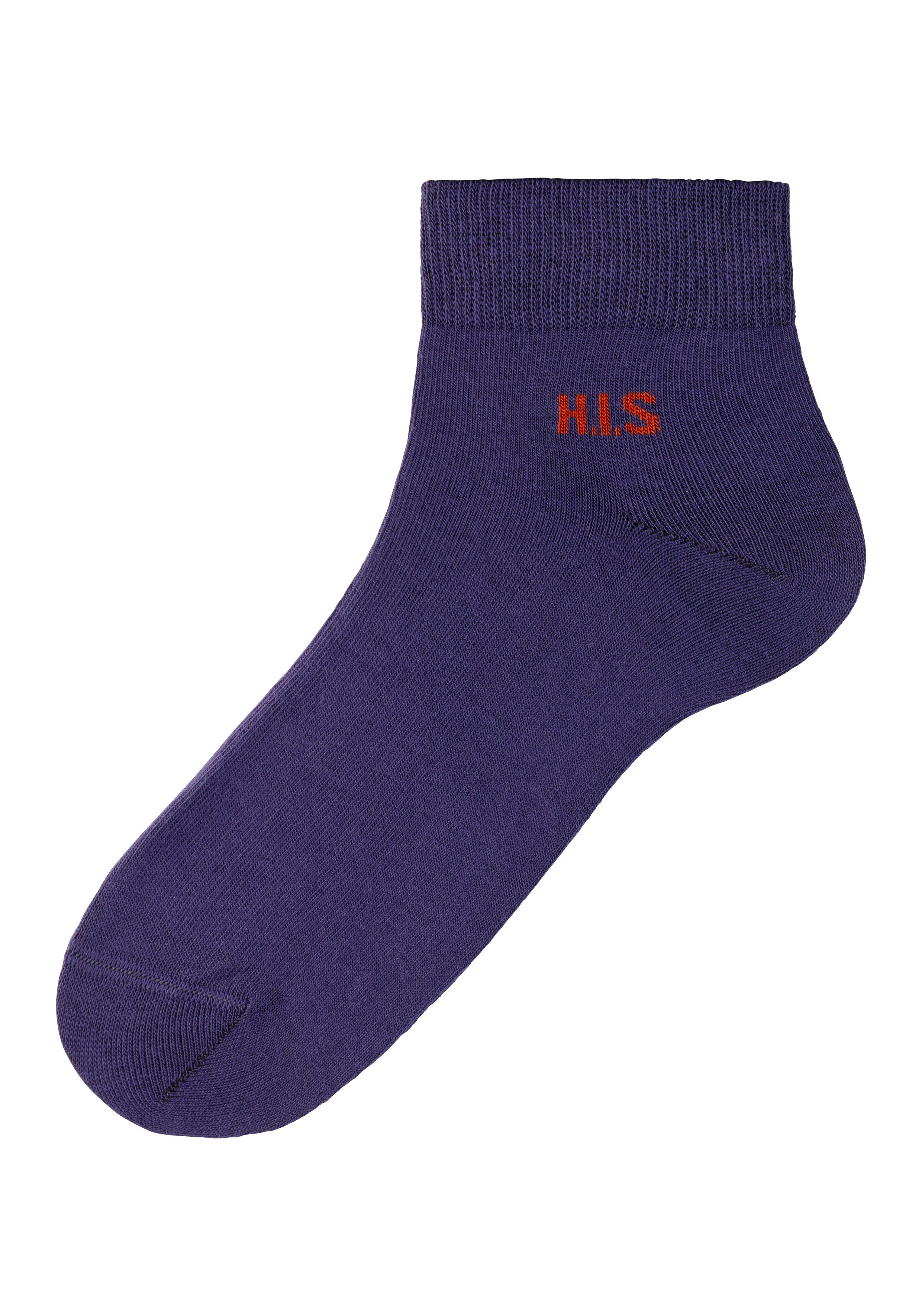 H.I.S Korte sokken met gekleurde binnenkant van de band (set, 10 paar)