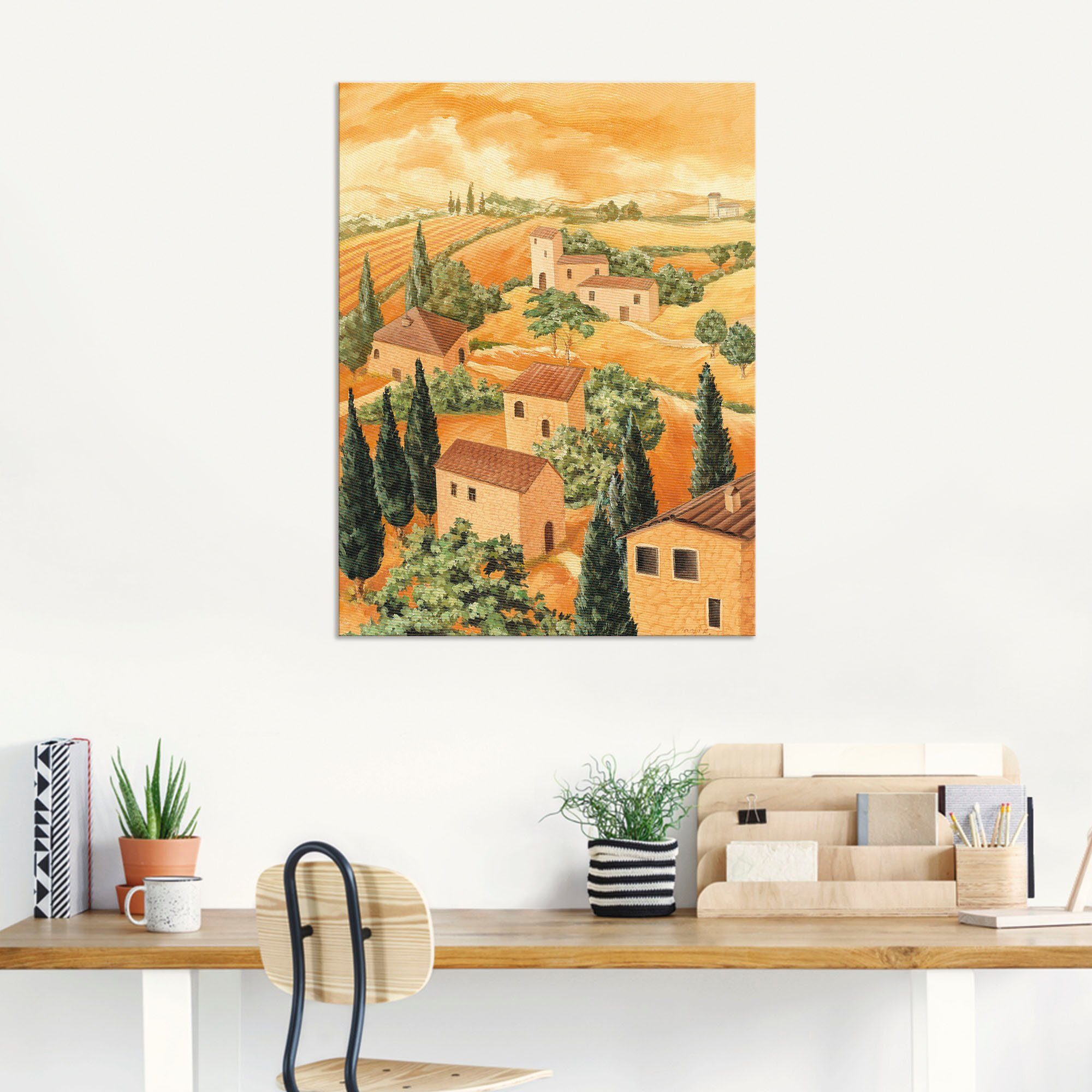 Artland Artprint Landschap Italië als artprint van aluminium, artprint voor buiten, artprint op linnen, poster in verschillende maten. maten
