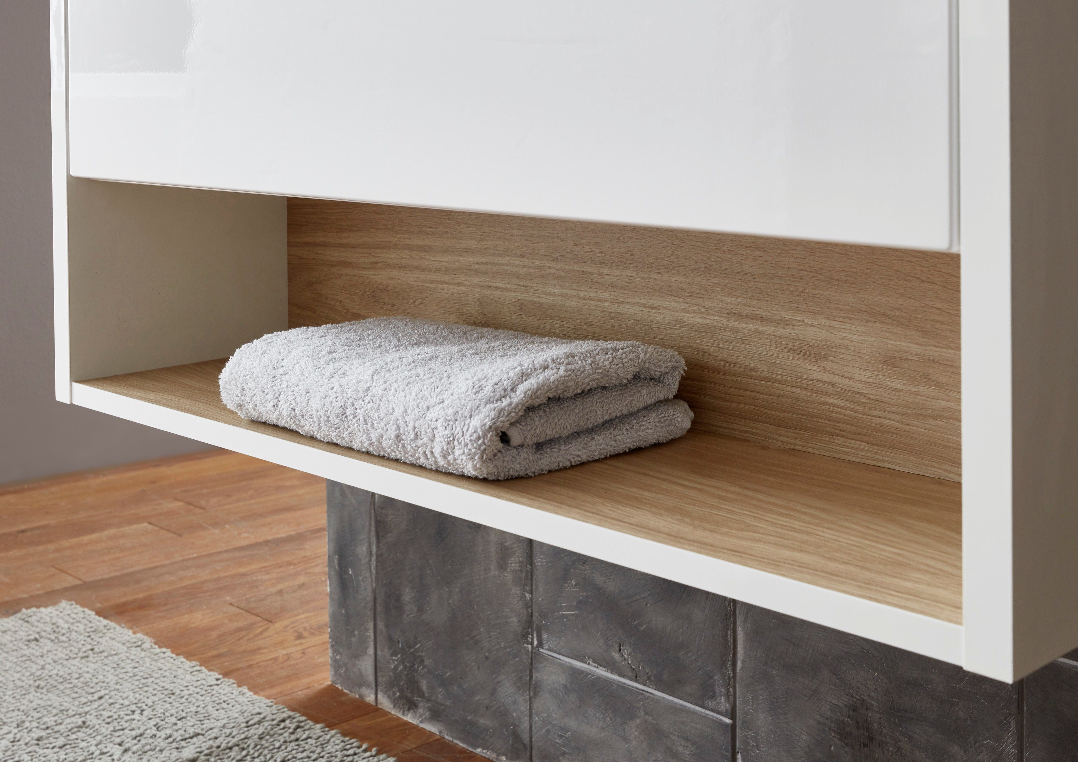 Places of Style Badmeubelset Studio Line, bad in modern ontwerp, 2-delig badkamer Onderkast en spiegel, in twee kleuren beschikbaar, veel opbergruimte (2 stuks)