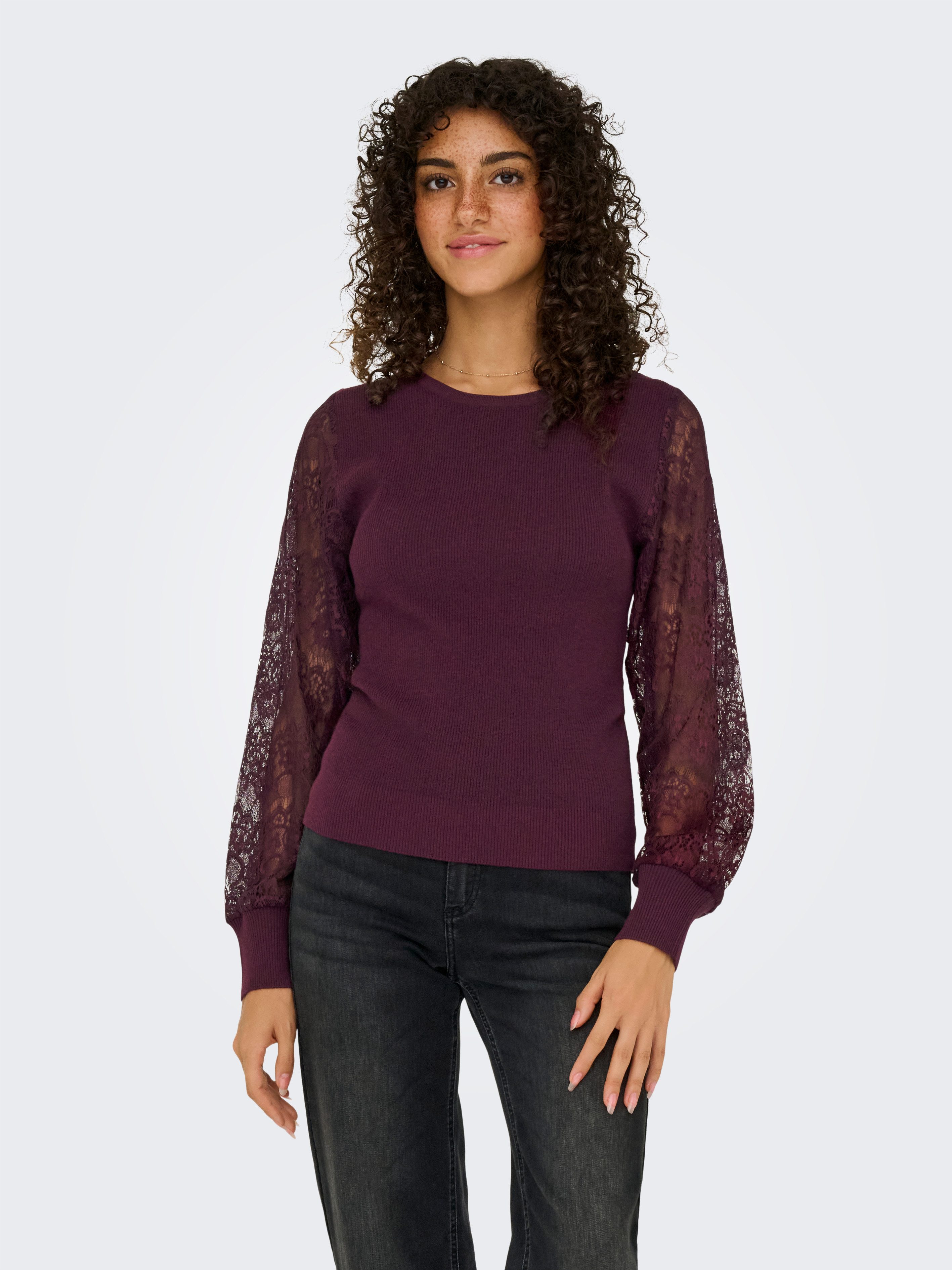 Only Trui met ronde hals ONLPERRY LIFE LS MIX O-NECK KNT