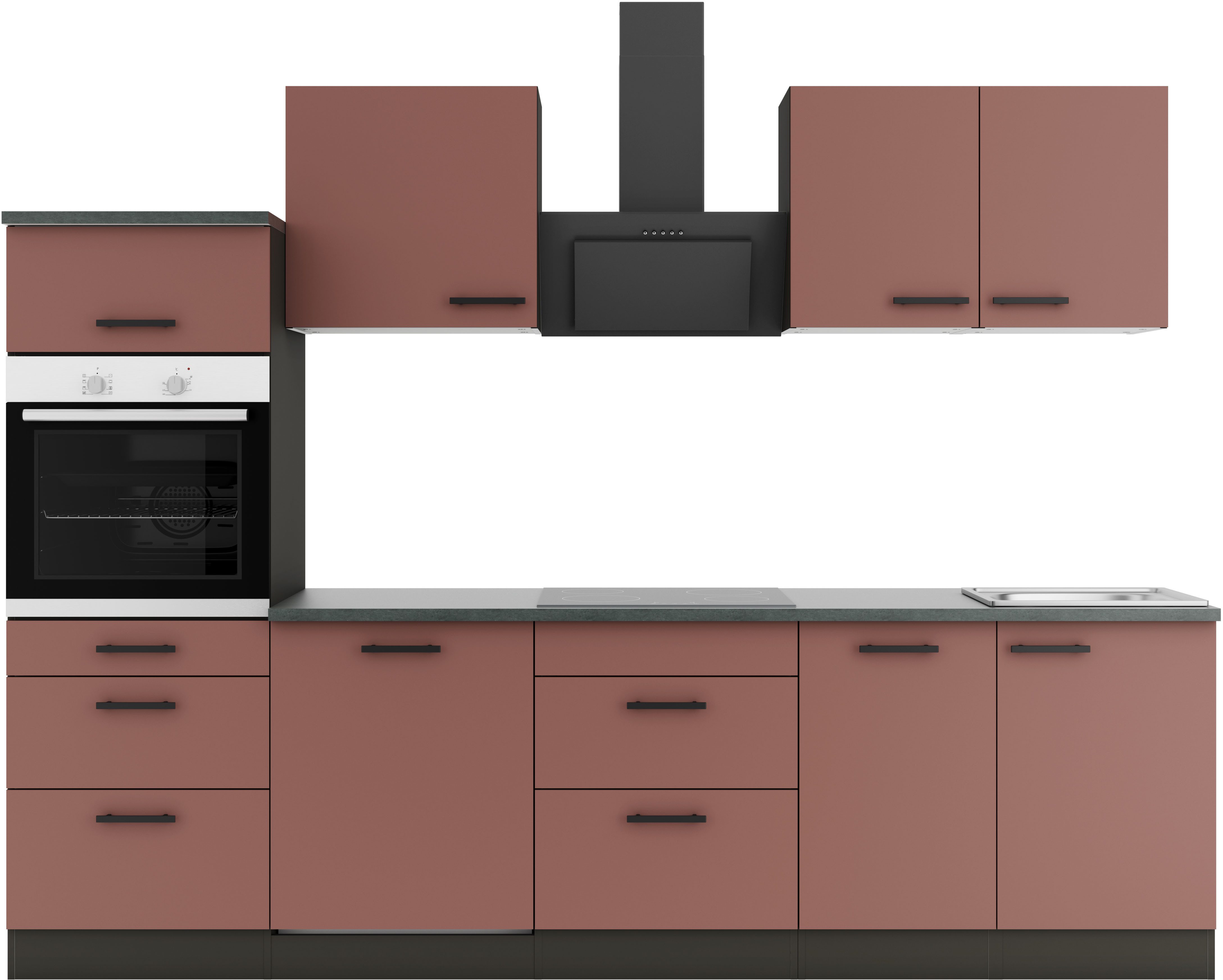 OPTIFIT Keukenblok Palma Breedte 270 cm, optioneel met E-apparaten, aan de zijkant omkeerbaar