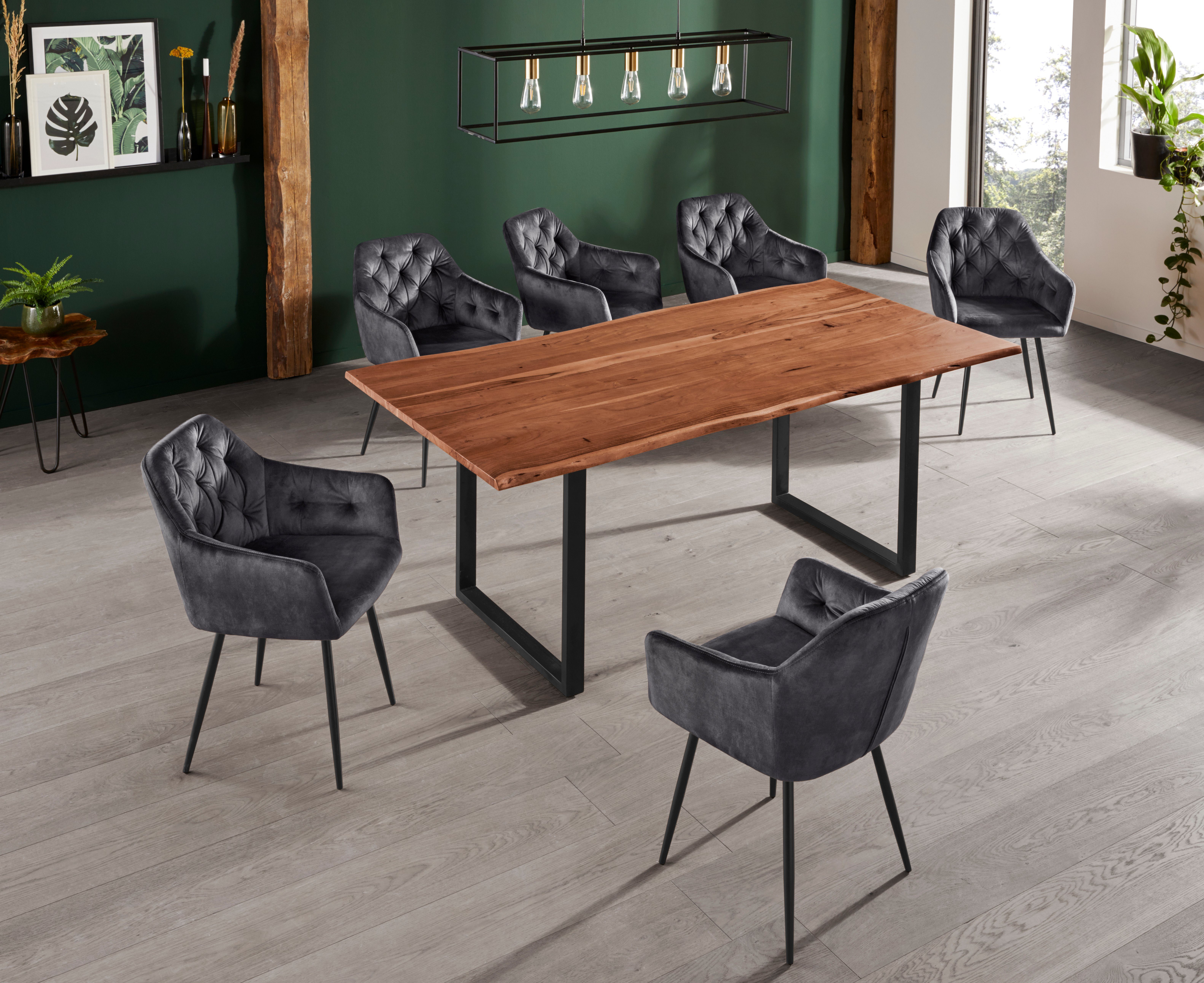 HELA Eetkamerstoel Kira schaalstoel Boho, bestseller Stoel met armleuningen fluweel of microvezel bekleding (set, 2 stuks)