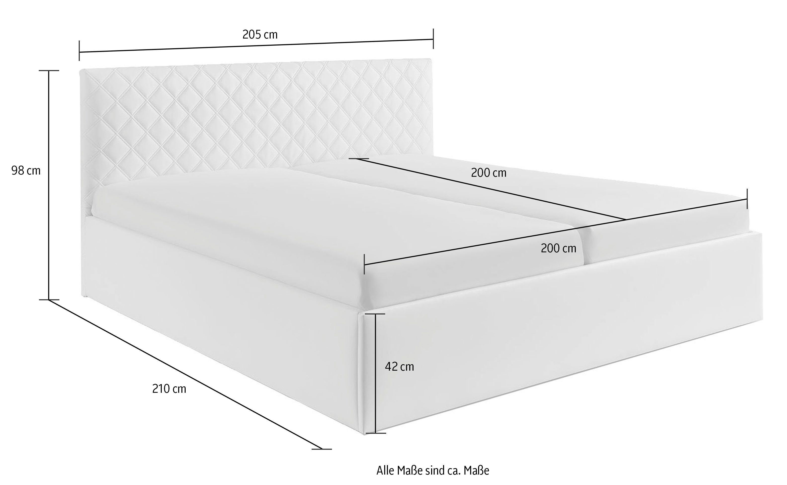 Westfalia Polsterbetten Gestoffeerd bed Danzig naar keuze met bedkist, hardheden h2,h3 & h4 ter keuze